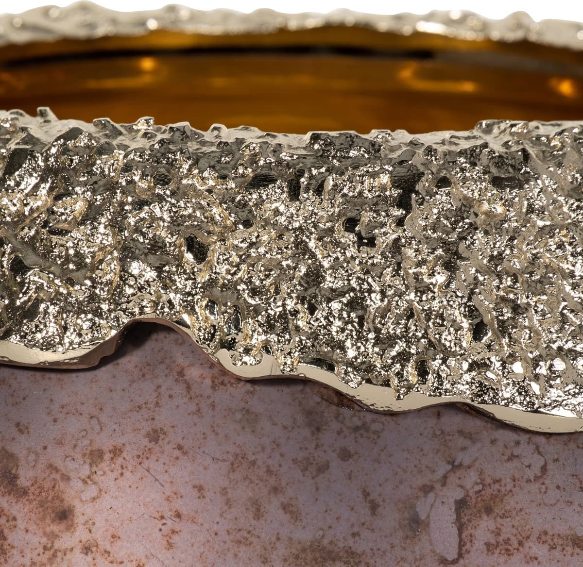 Glass,10",oval Hurricane,charred Coal/gold - Image 5