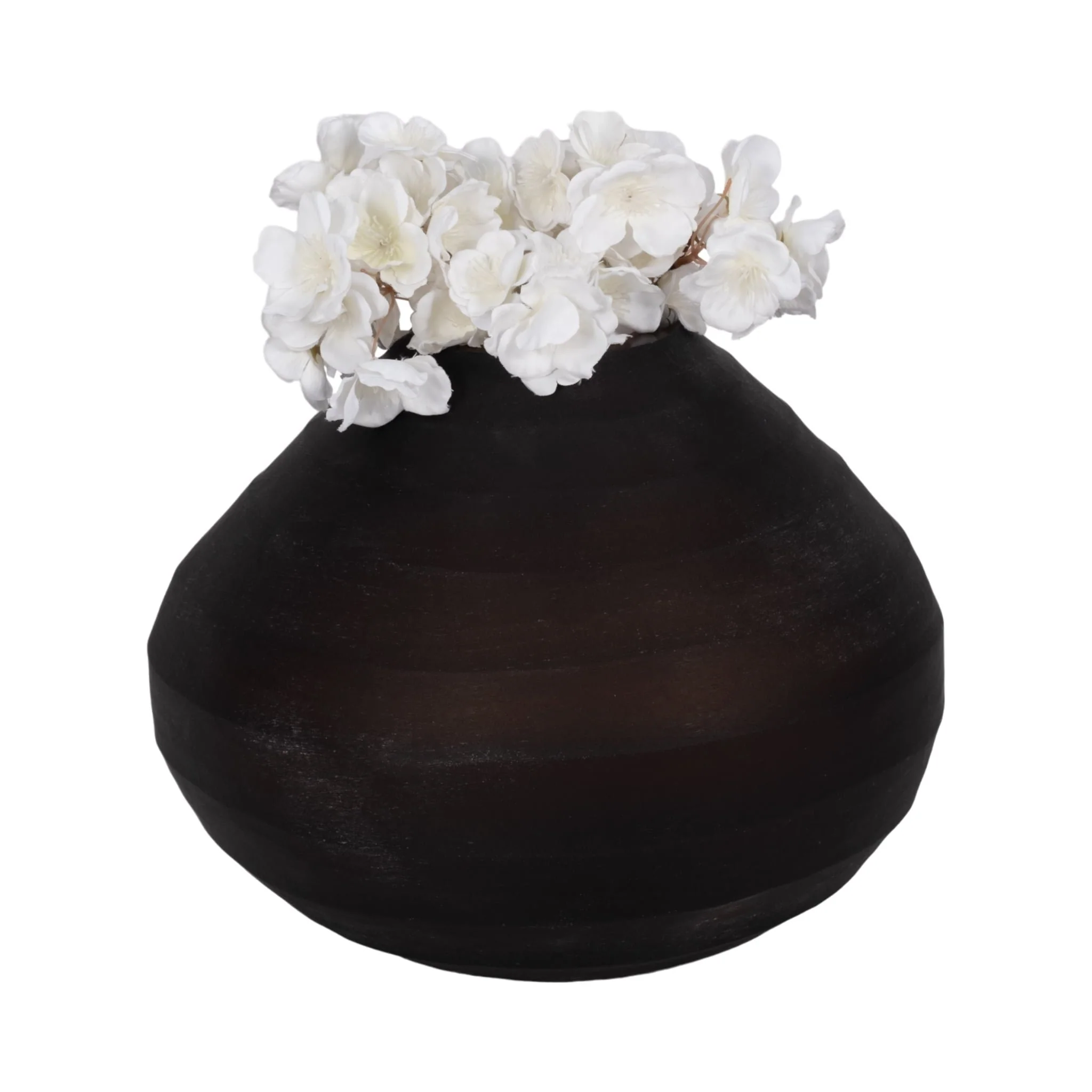 Glass, 10" Rotund Vase, Smokey Brown - Image 2
