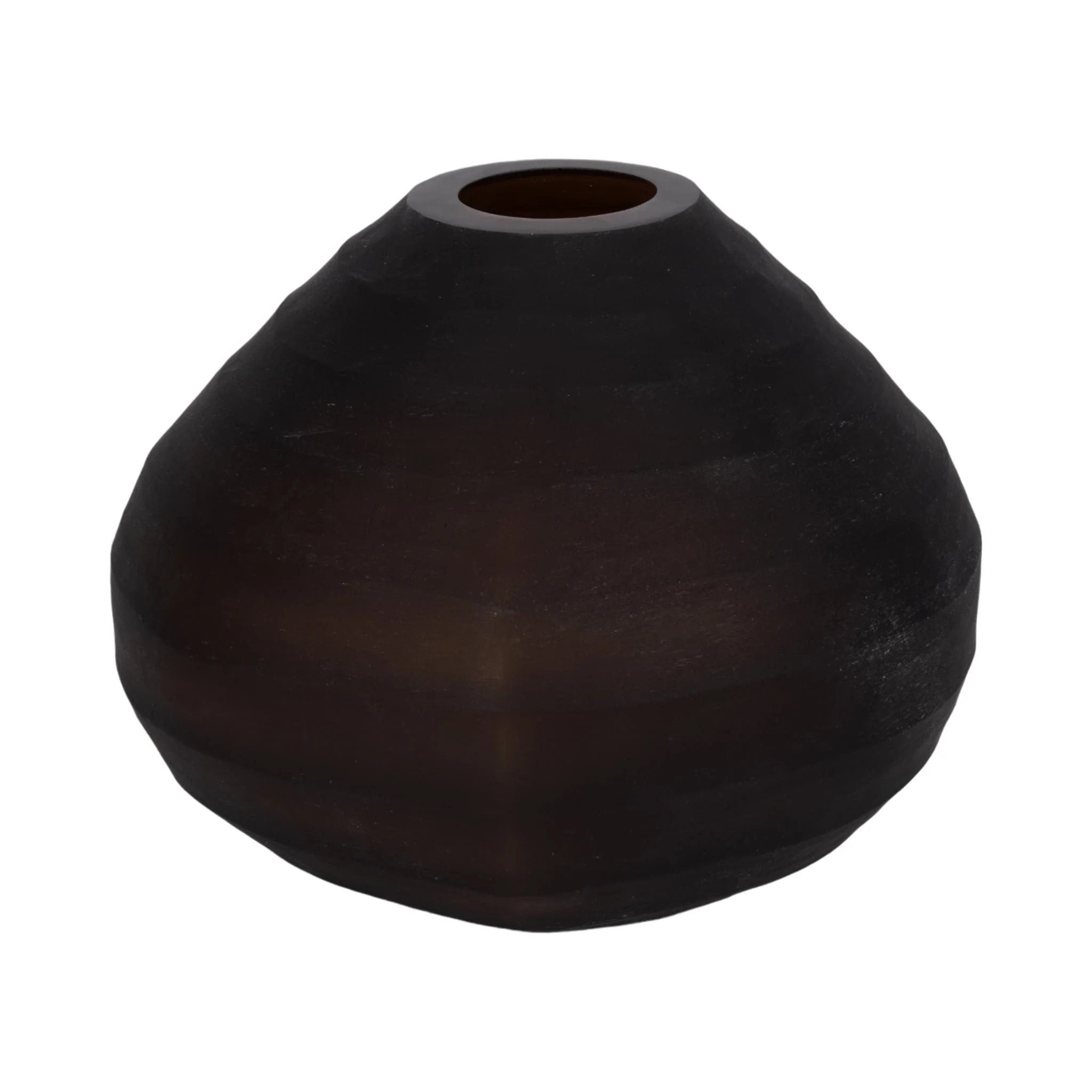 Glass, 10" Rotund Vase, Smokey Brown - Image 3