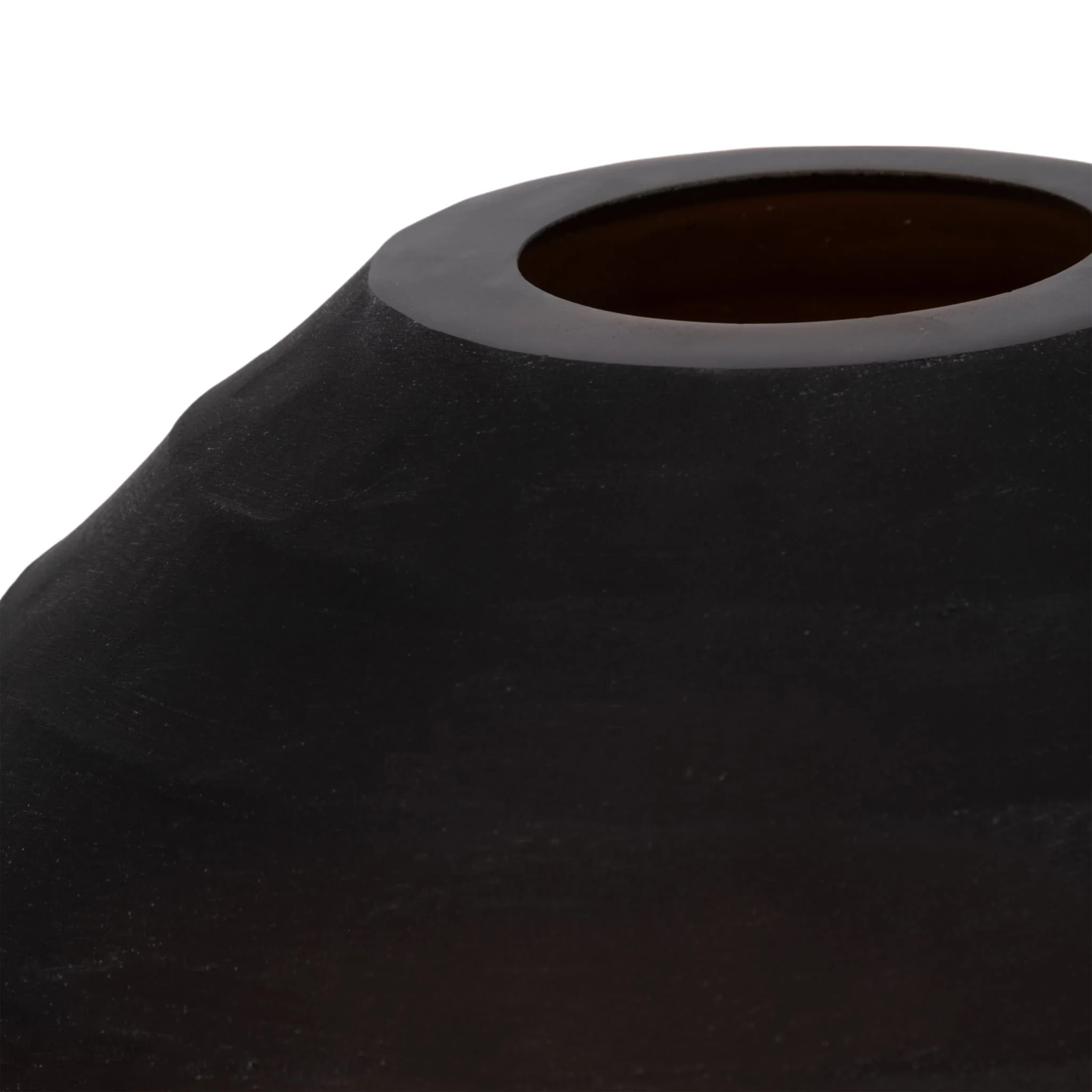 Glass, 10" Rotund Vase, Smokey Brown - Image 4