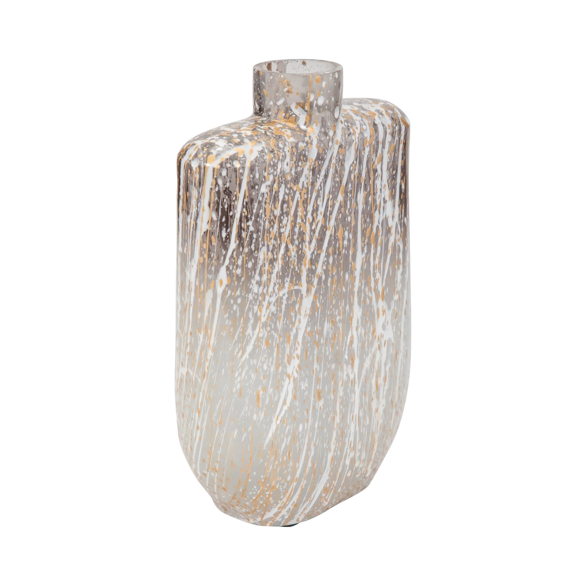 Glass,10",striped Stained Vase,multi - Image 3