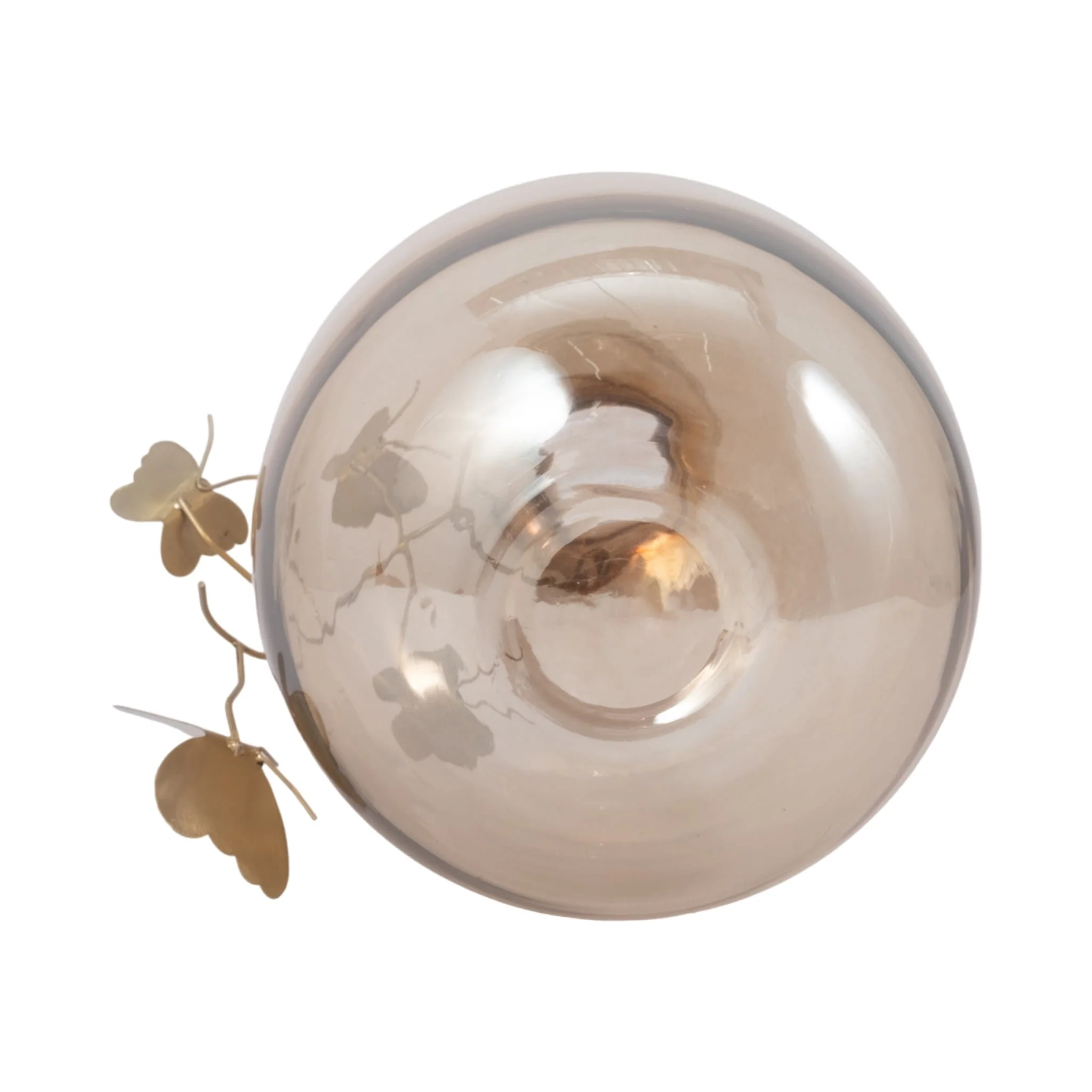 Glass, 10" Vase W/ Butterfly Garland, Gold - Image 8