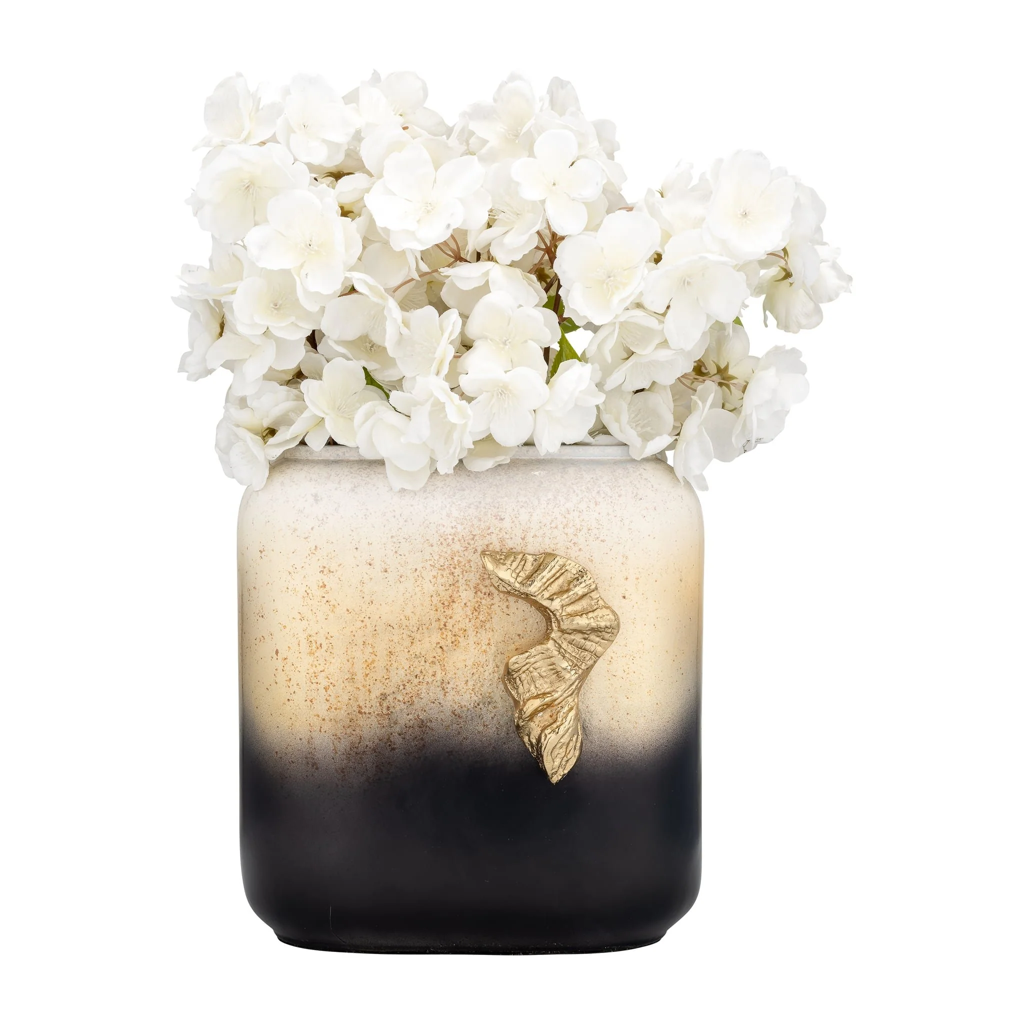 Glass,10",vase W/wing Handle,champagne/blk - Image 2