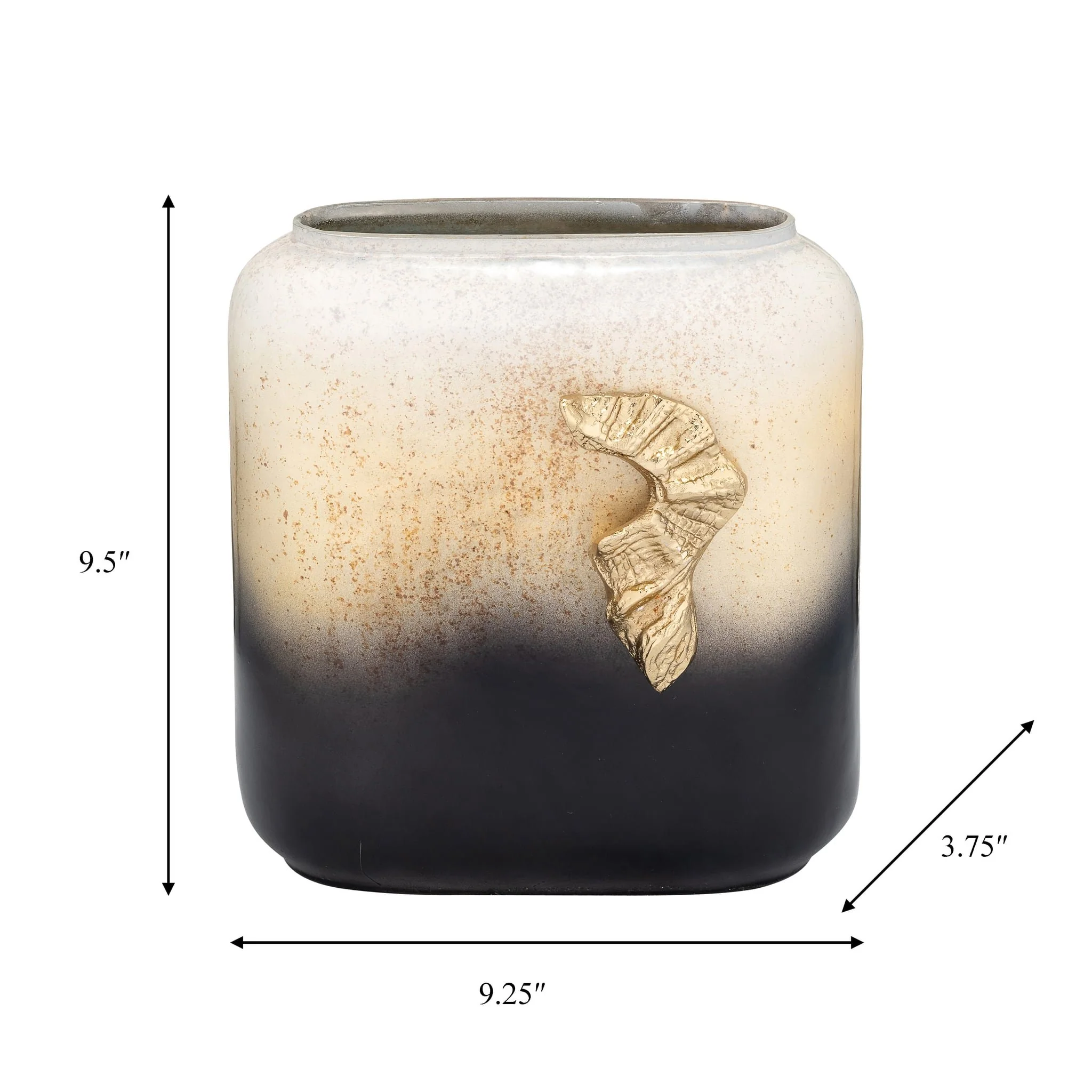 Glass,10",vase W/wing Handle,champagne/blk - Image 8