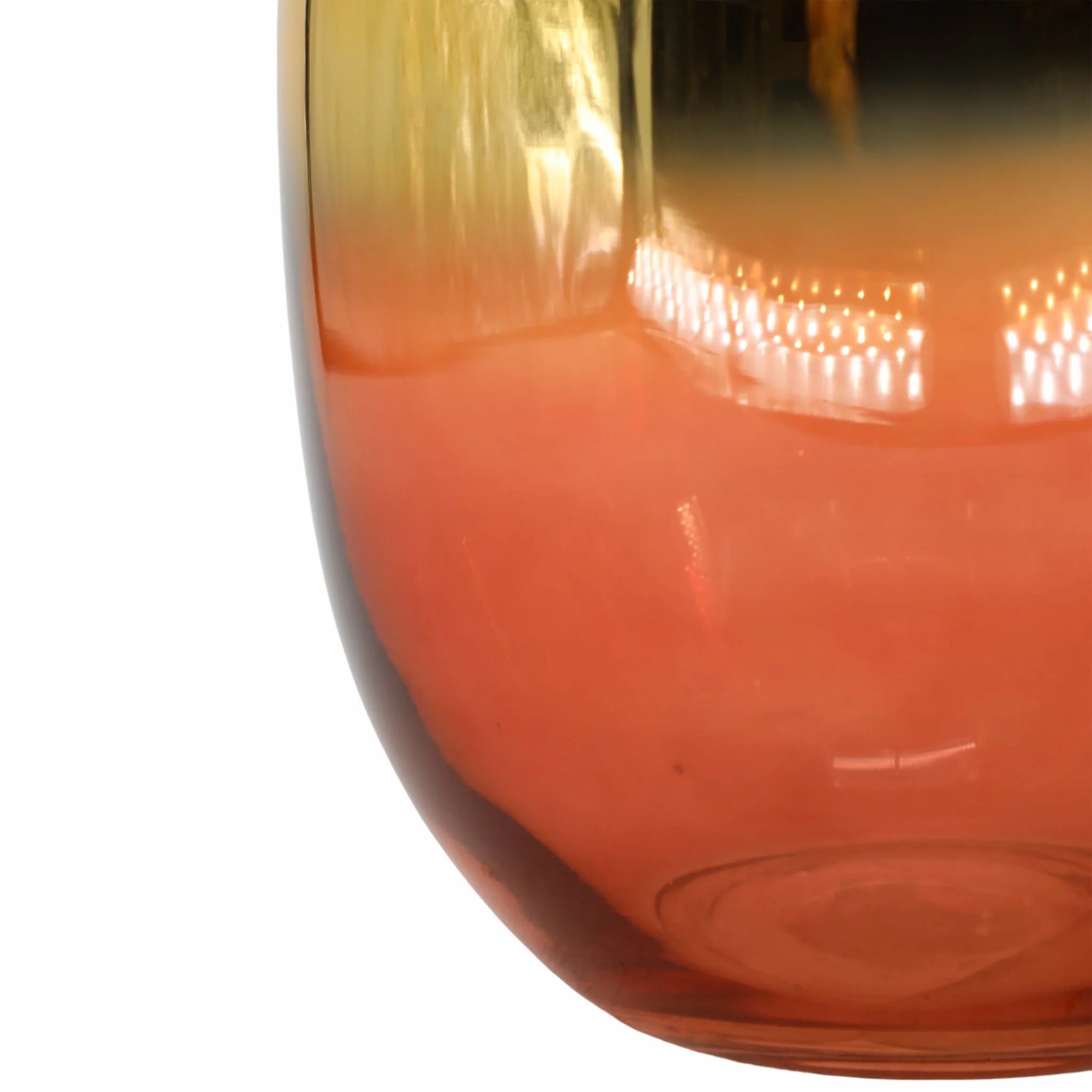 Glass 10"h Metallic Vase, Pink/gold - Image 3