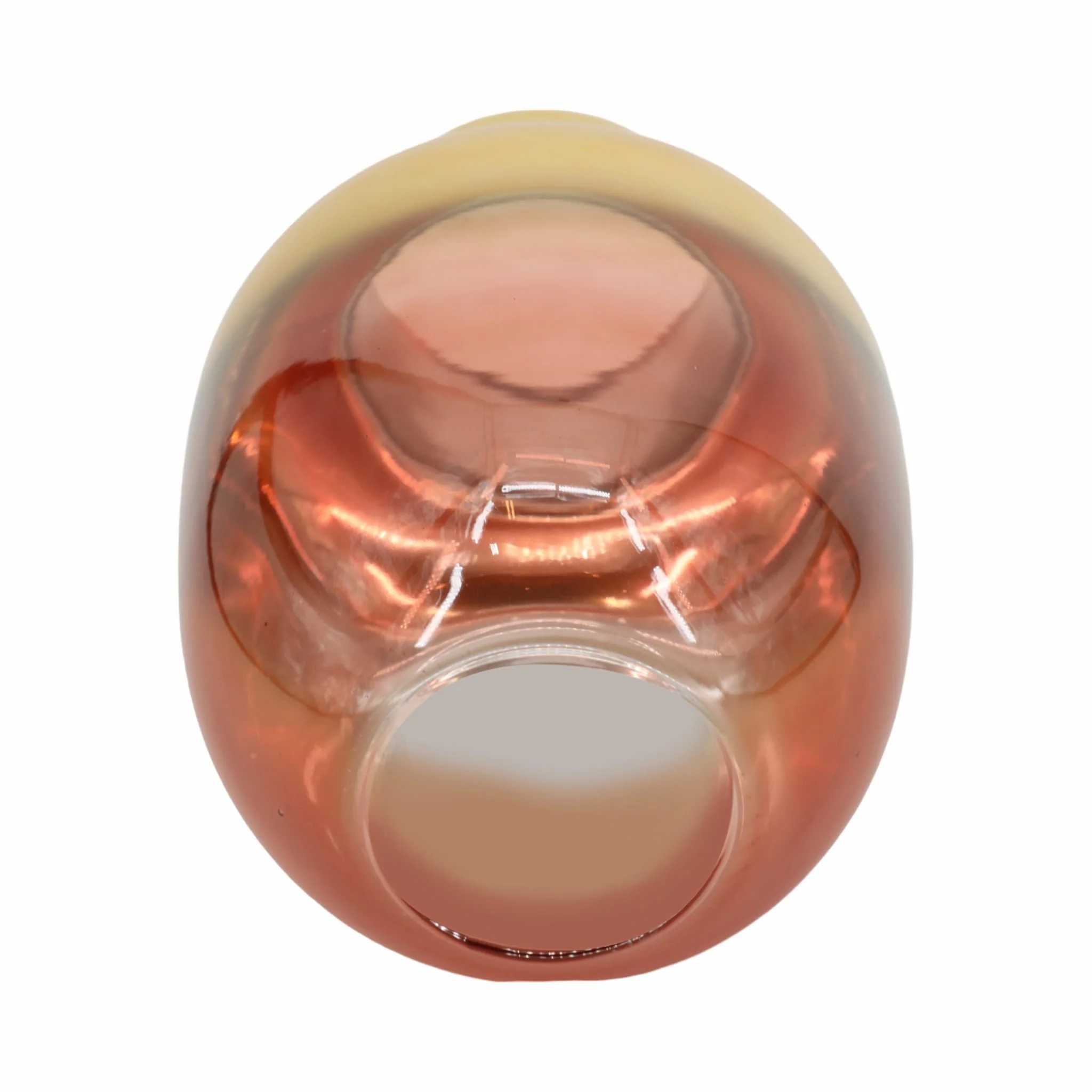 Glass 10"h Metallic Vase, Pink/gold - Image 5