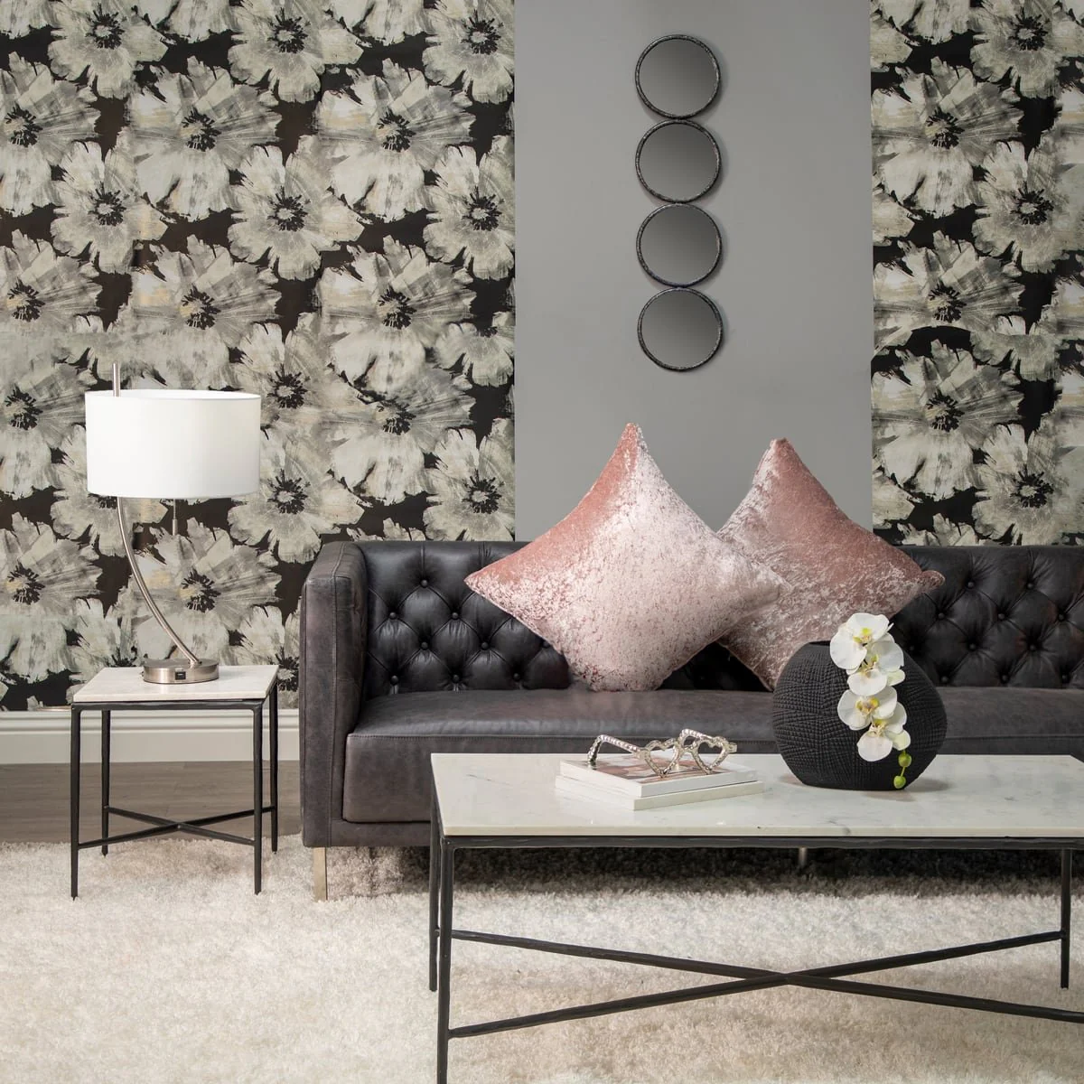 Glass 10"h Textured Vase, Black - Image 7