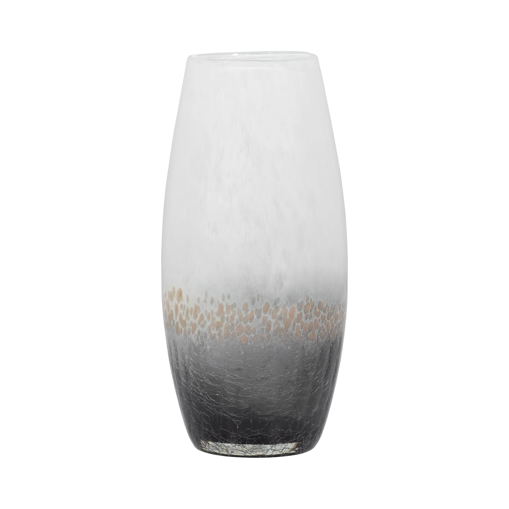 Glass, 11" Crackle Vase, Multi - Image 2