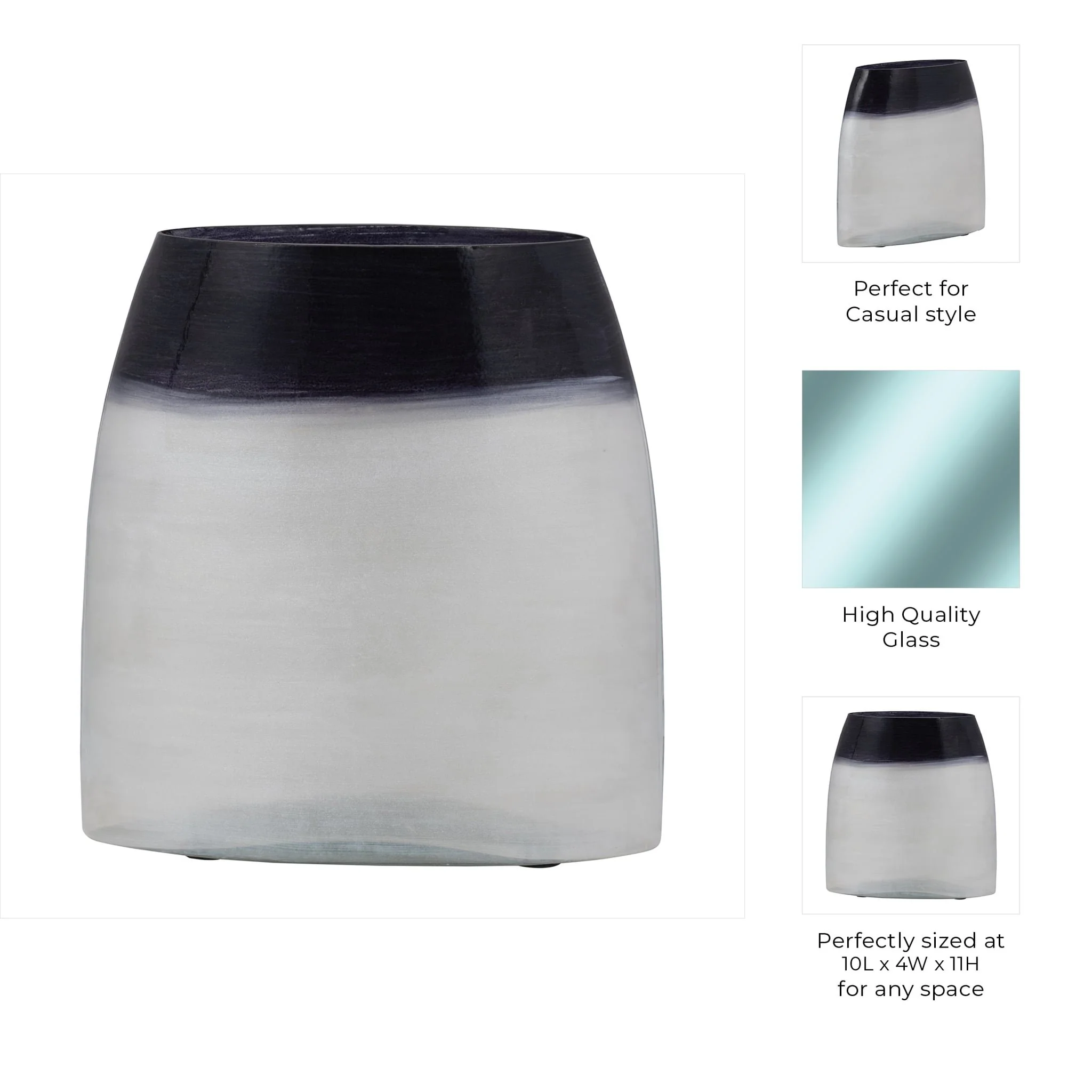 Glass, 11" Ombre Vase, Blue - Image 10