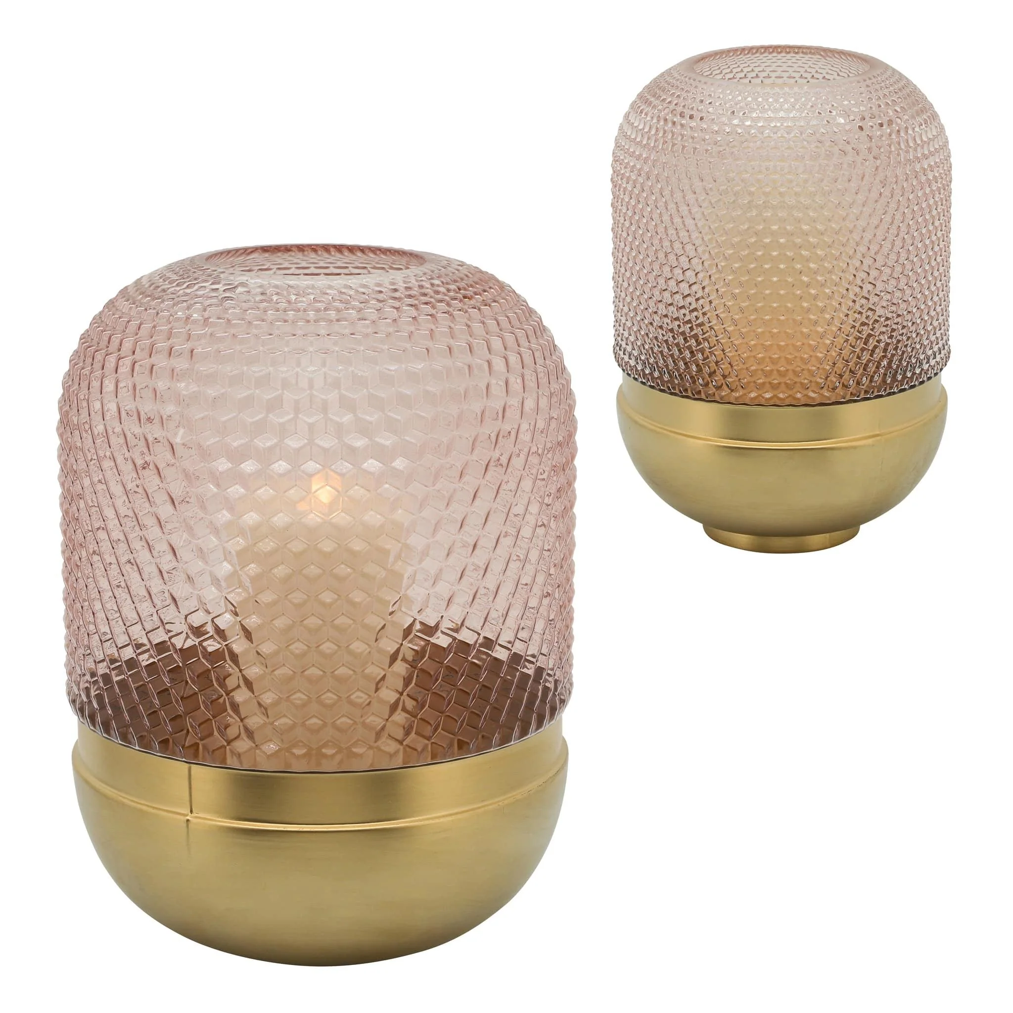 Glass 11", Textured Dots, Pink/gold - Image 3