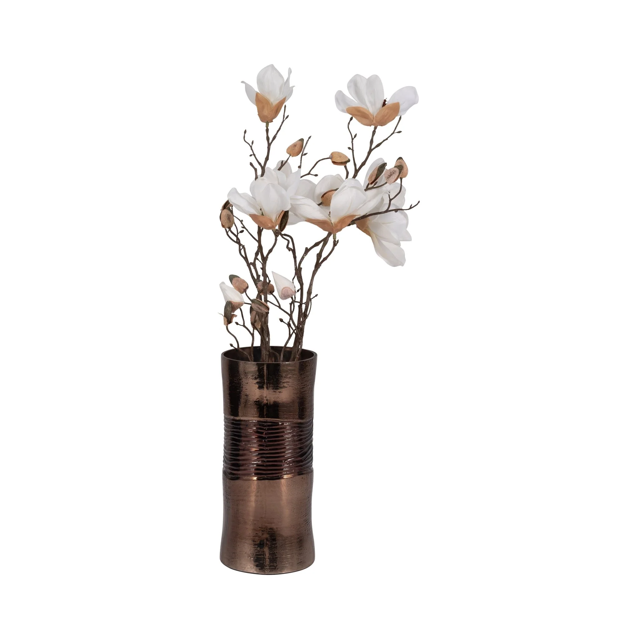 Glass, 11" Textured Enamel Vase, Bronze - Image 2
