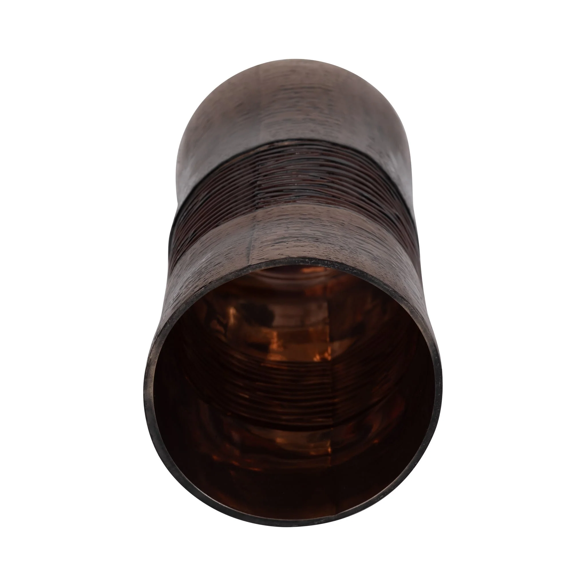 Glass, 11" Textured Enamel Vase, Bronze - Image 5