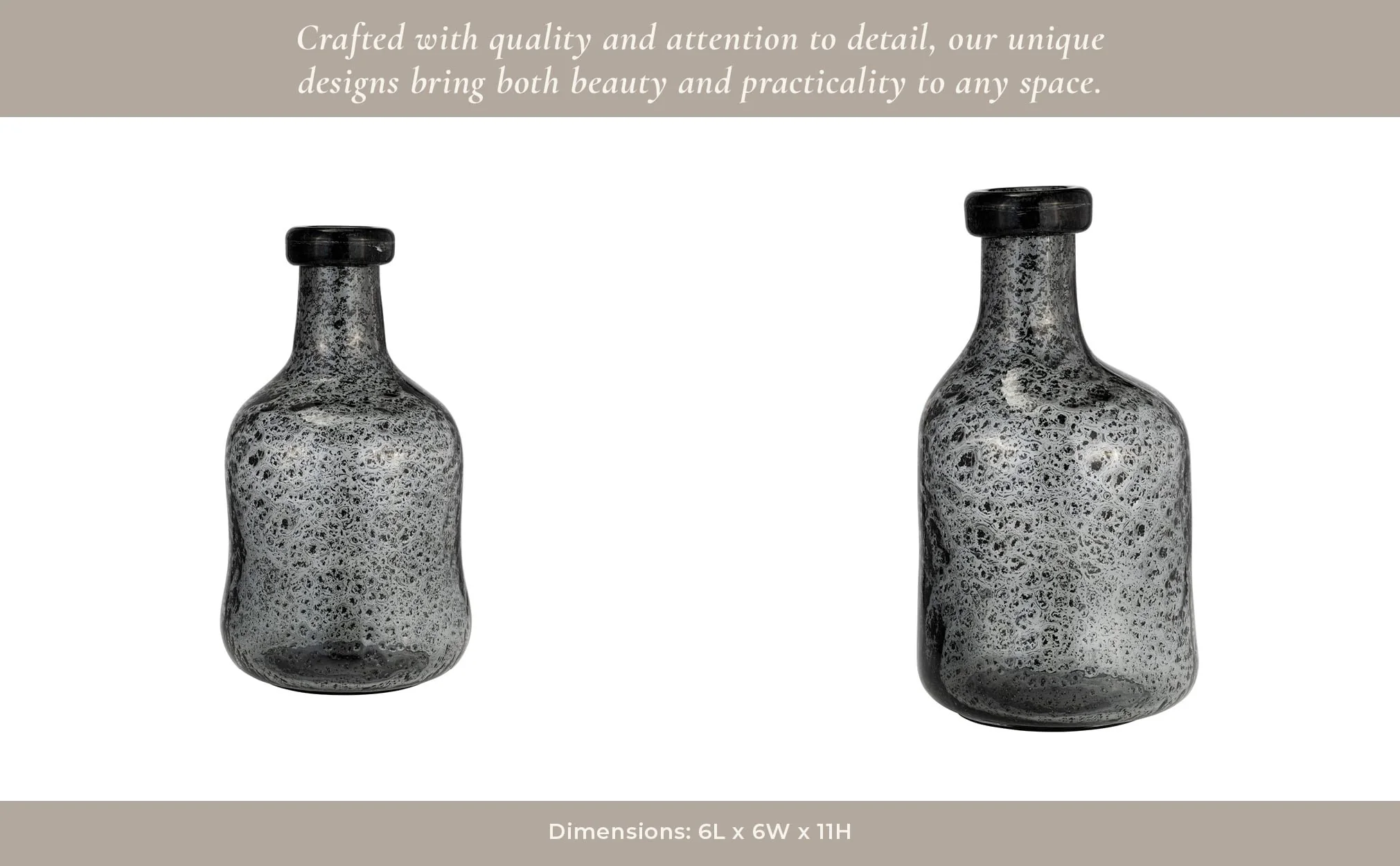 Glass, 11h" Irregular Shape Vase, Smoke - Image 14