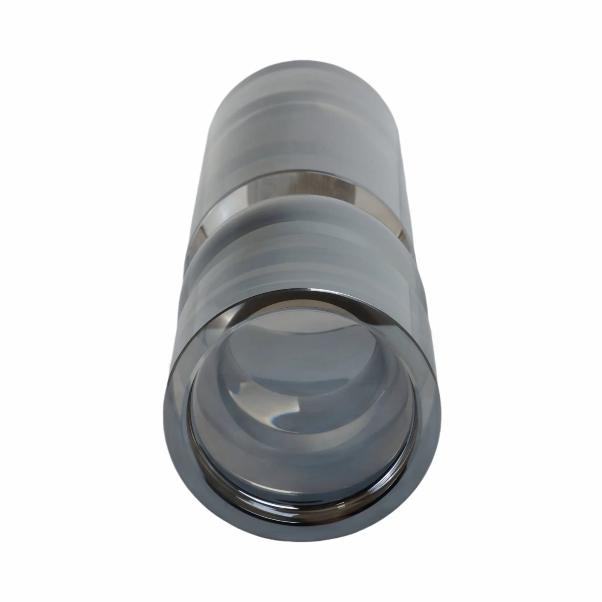 Glass 11"h Pillar Candle Holder, Smoke - Image 6