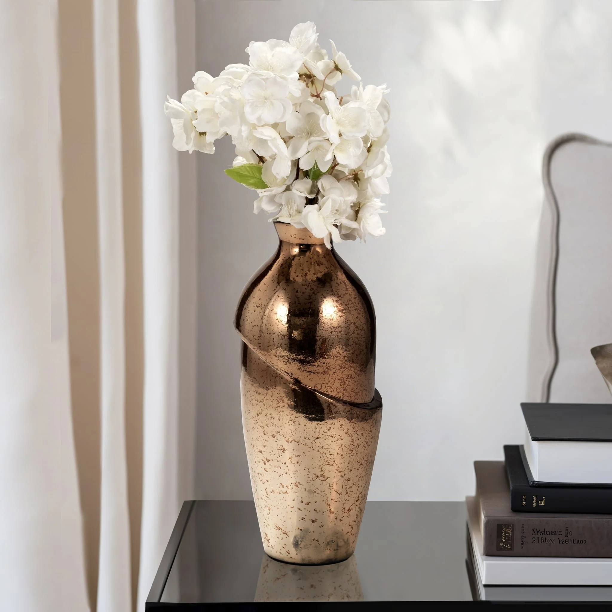 Glass, 12" Abstract Vase, Bronze - Image 11