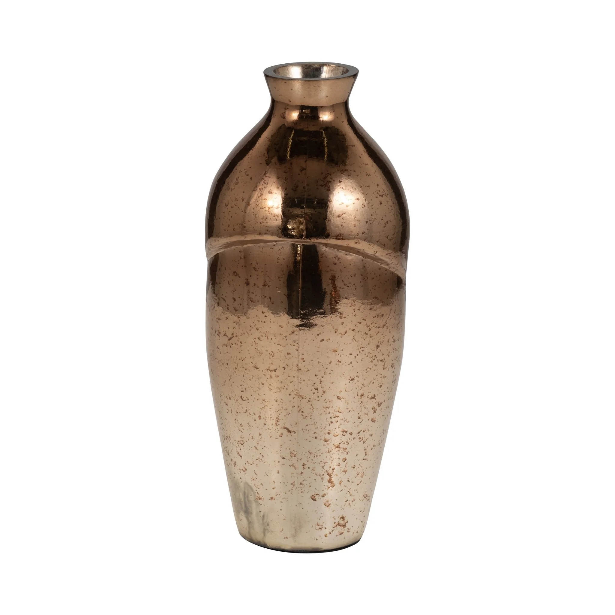 Glass, 12" Abstract Vase, Bronze - Image 3