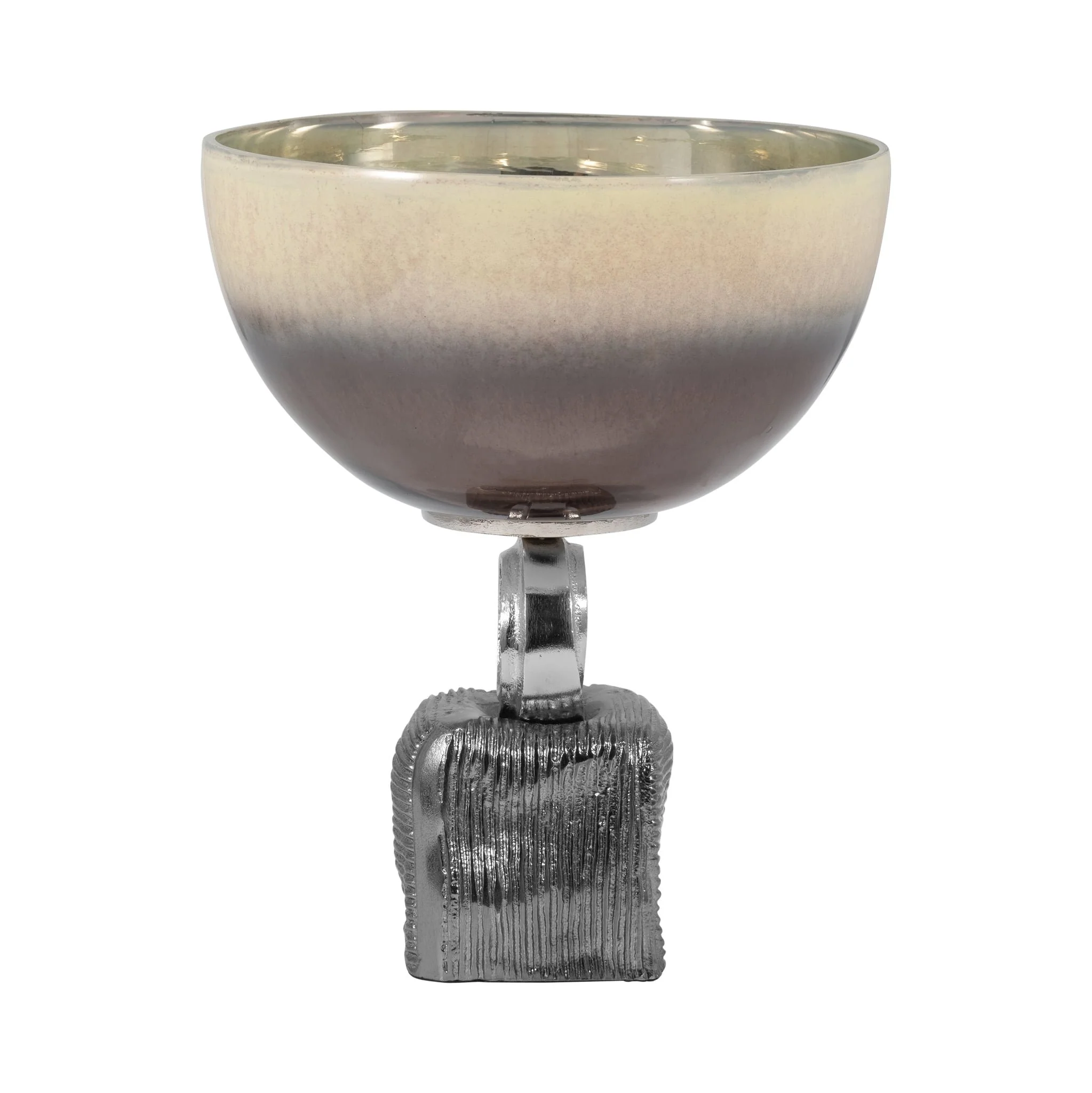 Glass, 12" Bowl On Metal Base, Multi Kd - Image 3