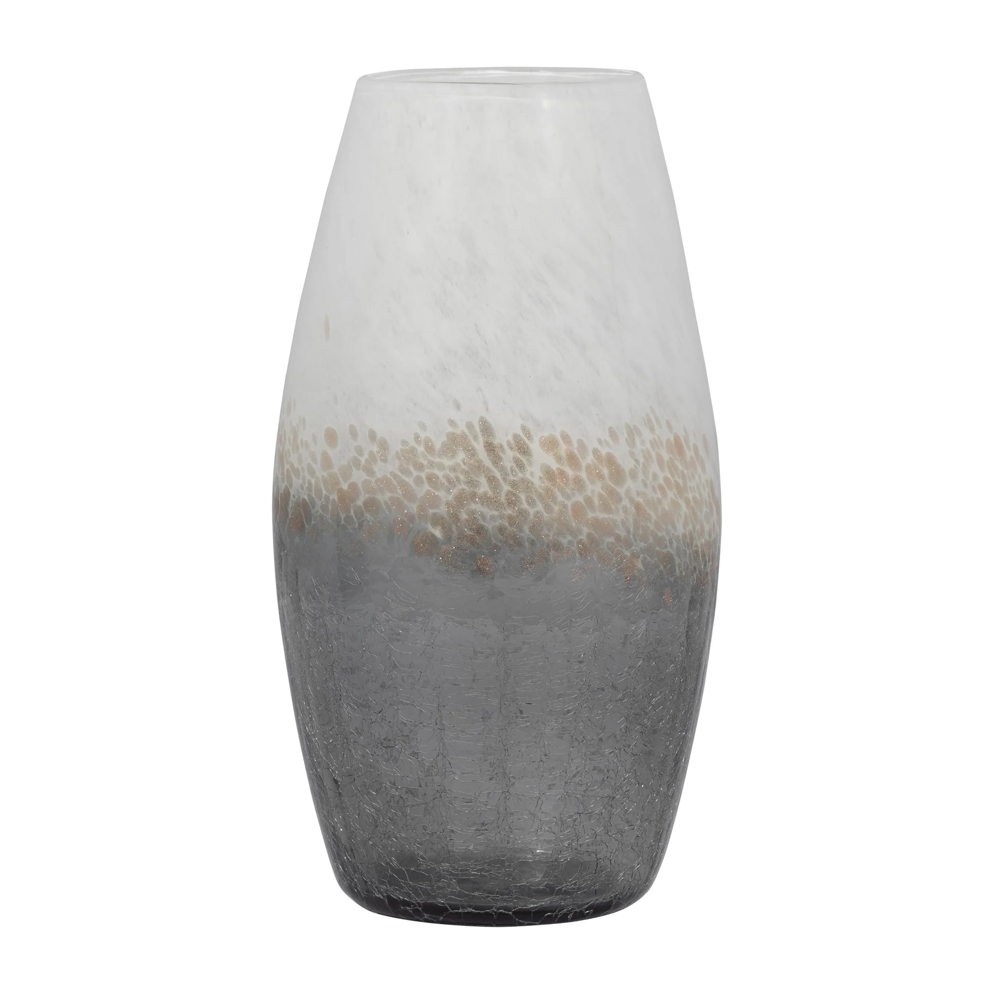 Glass, 12" Crackle Vase, Multi - Image 2