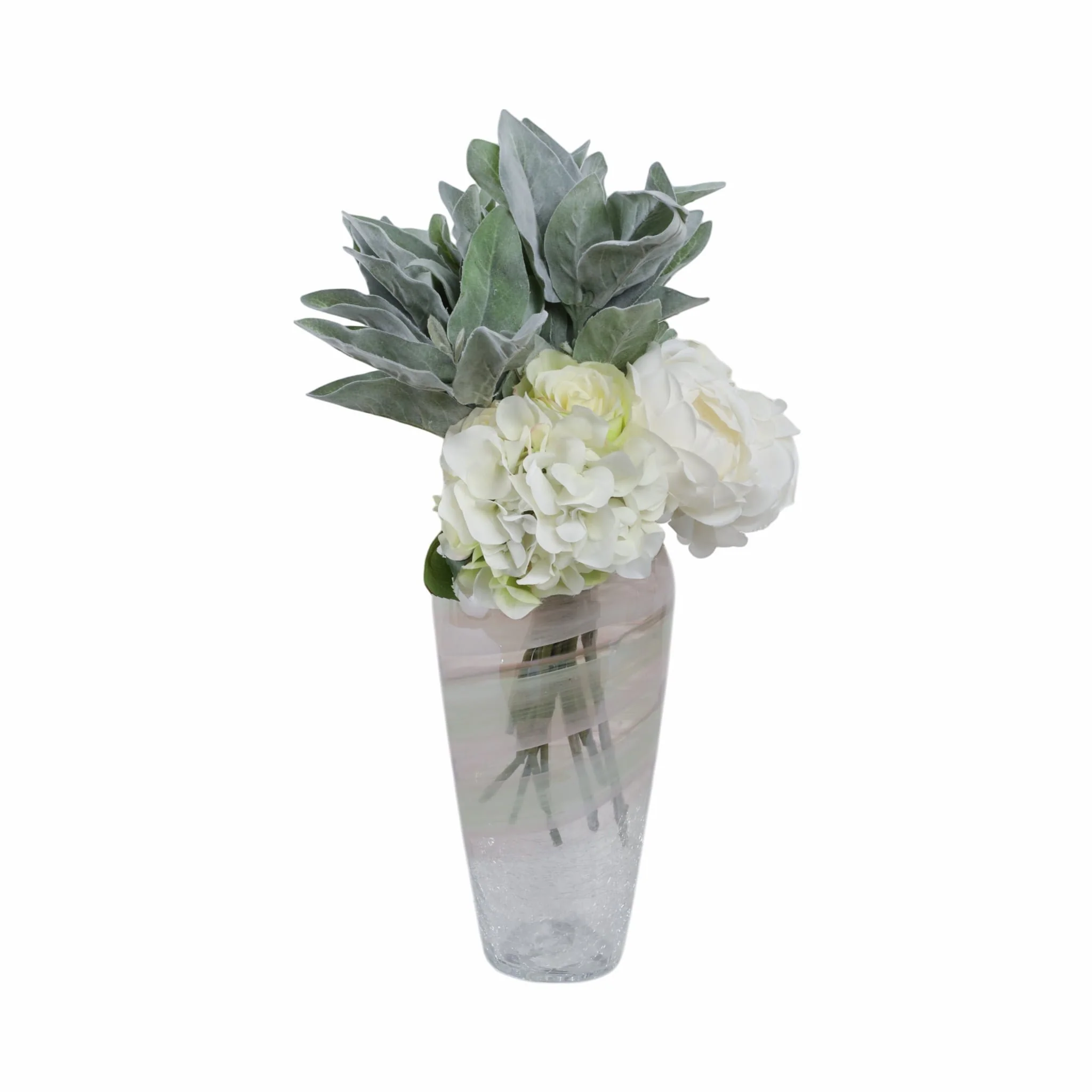 Glass, 12" Crackled Vase, Clear - Image 2