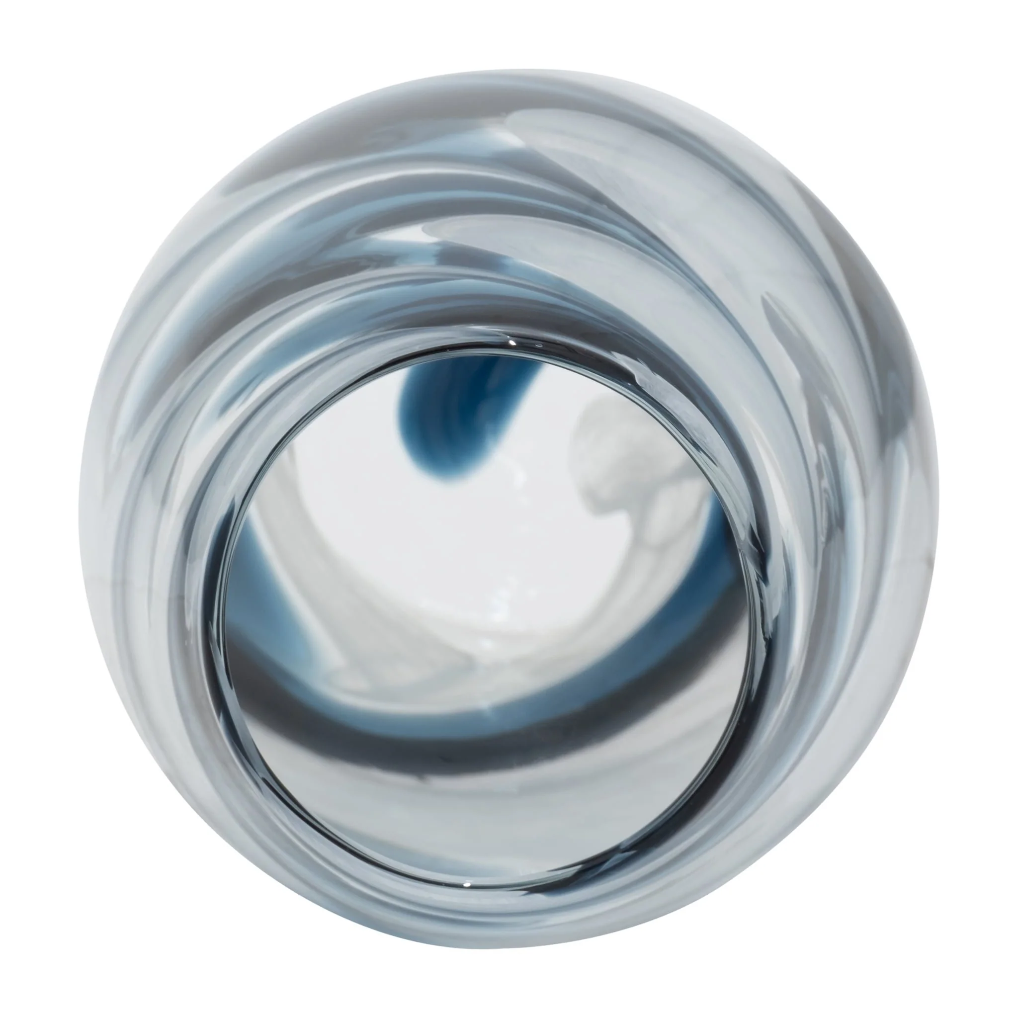 Glass, 12" Swirl Vase, Blue - Image 5