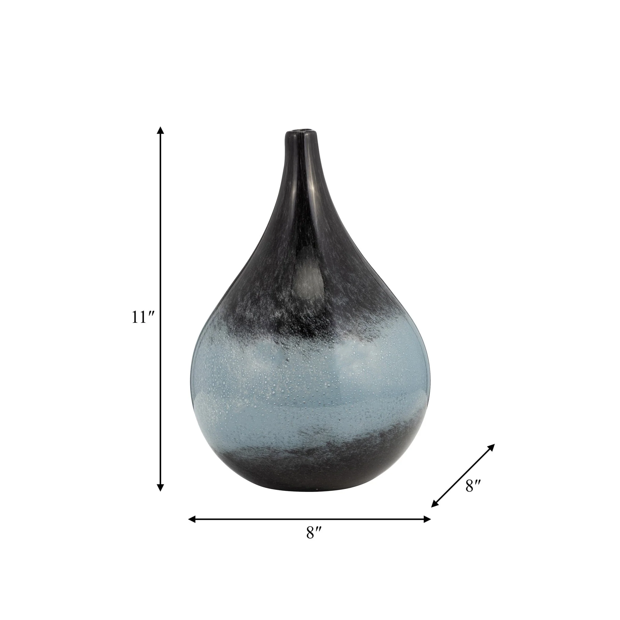 Glass, 12" Vase Blue Ombre - Image 6