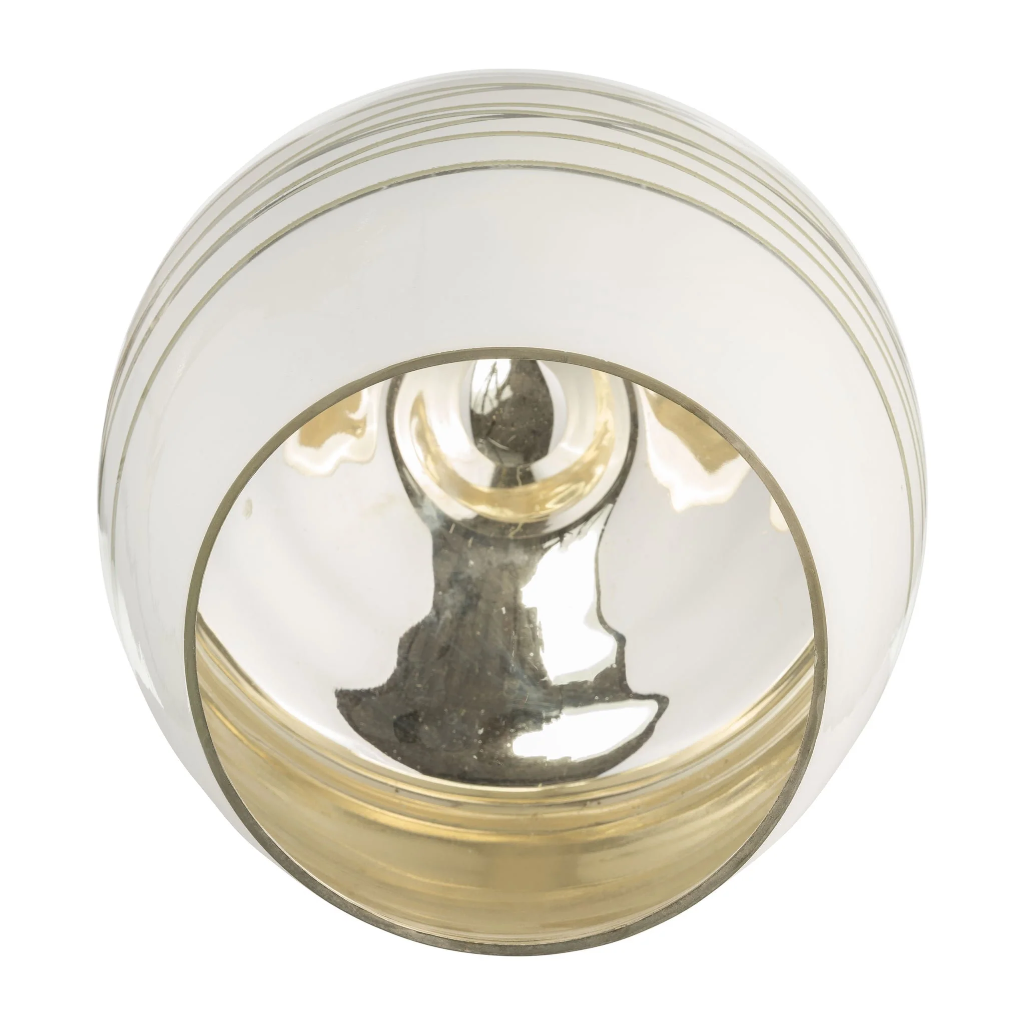 Glass, 12" Vase W/ Silver Base, White - Image 4