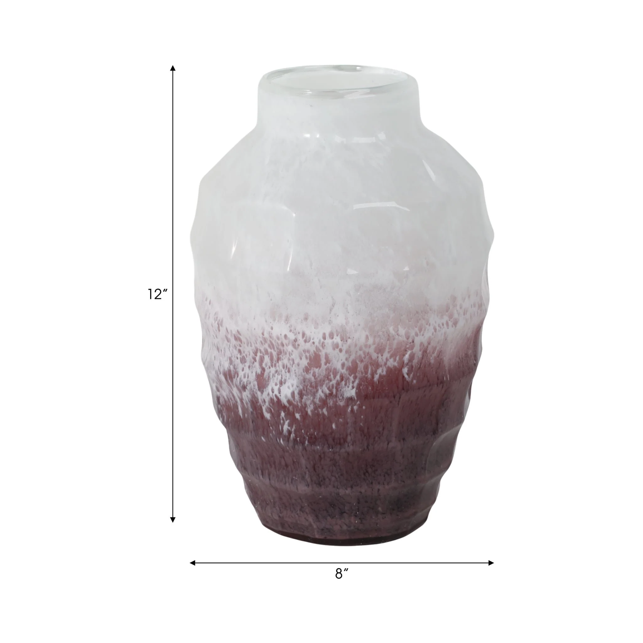 Glass, 12"h 2-tone Vase, Blush - Image 8