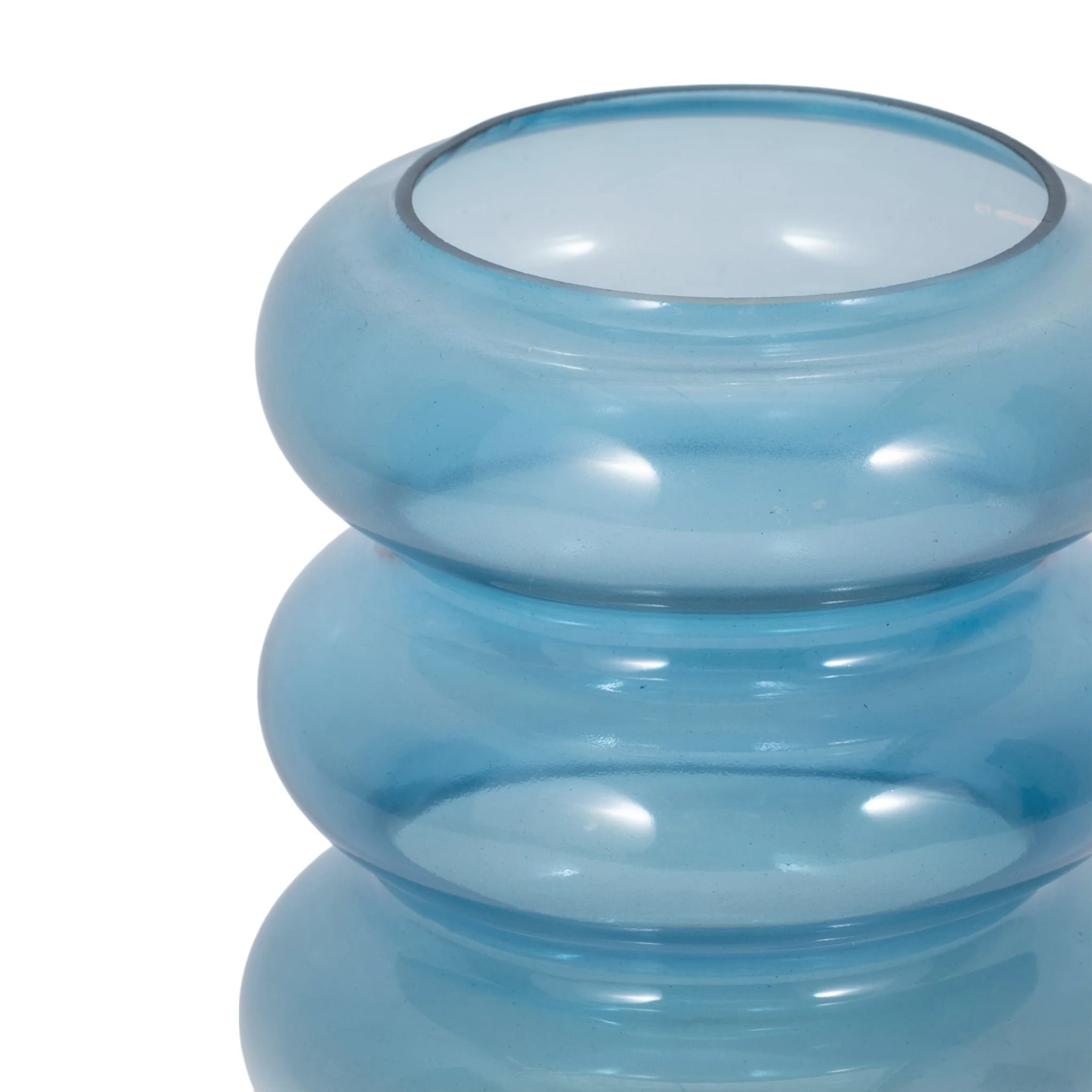 Glass, 12"h Accordion Vase, Blue - Image 4