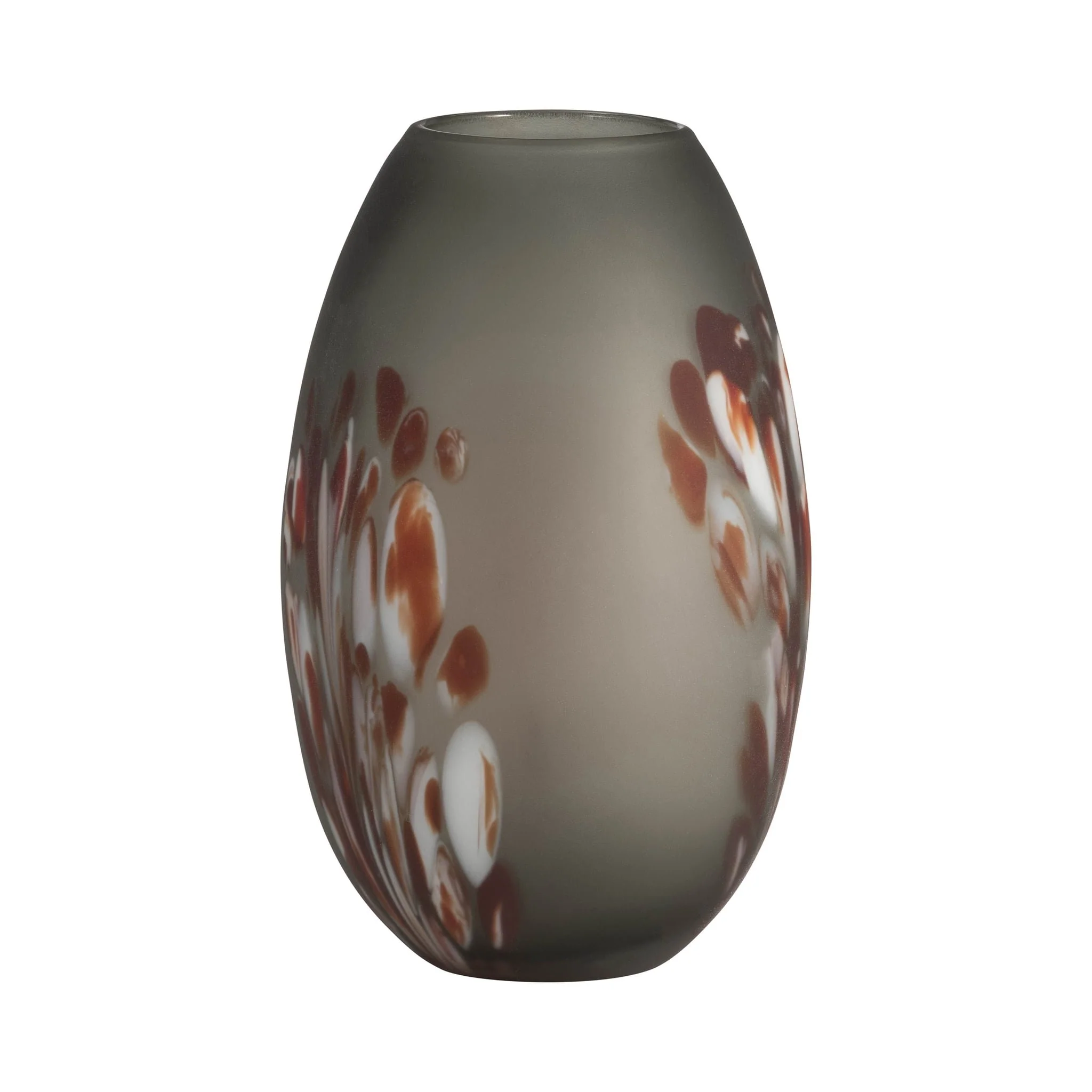 Glass, 12''h, Frosted Vase With Red Detail-gray - Image 4