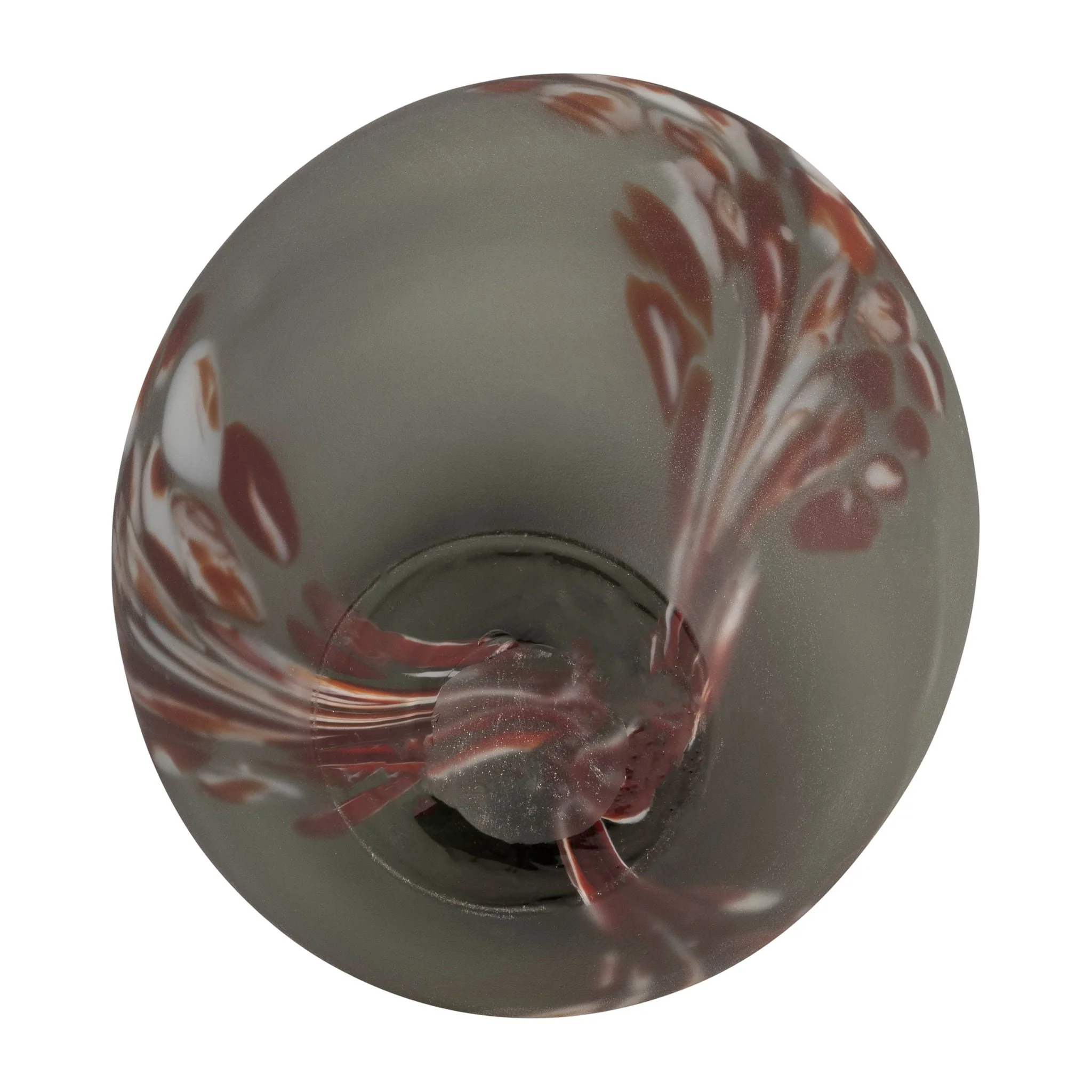 Glass, 12''h, Frosted Vase With Red Detail-gray - Image 7
