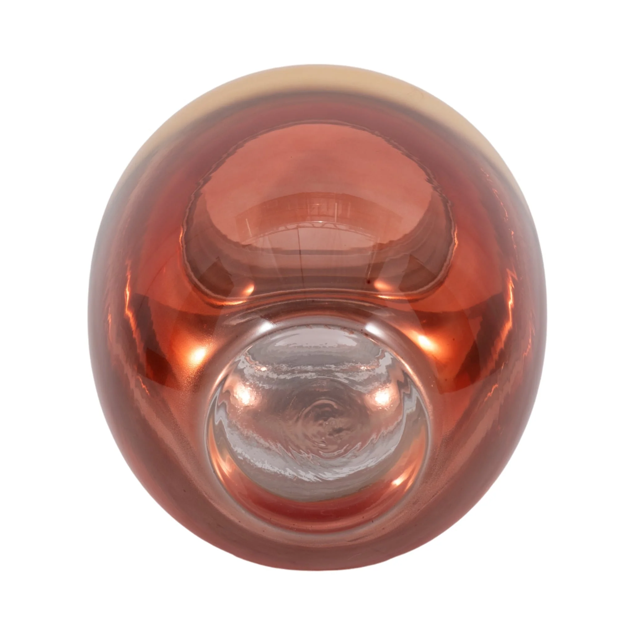 Glass 12"h Metallic Vase, Pink/gold - Image 6