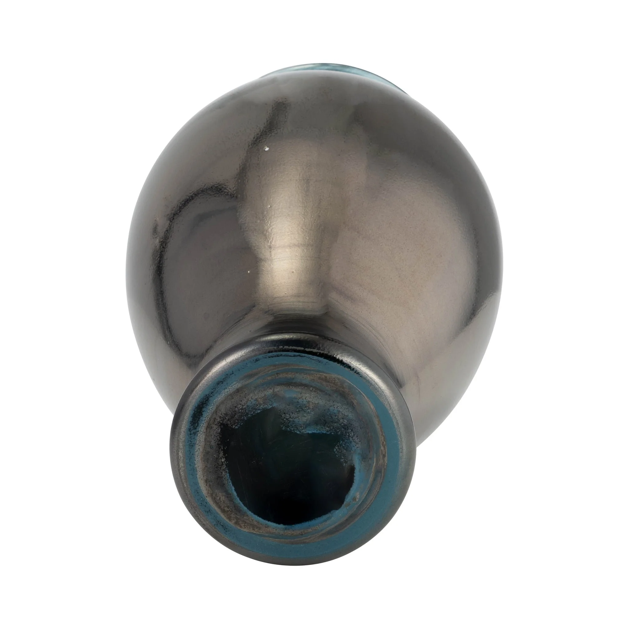 Glass, 12"h Olpe Vase, Teal - Image 6