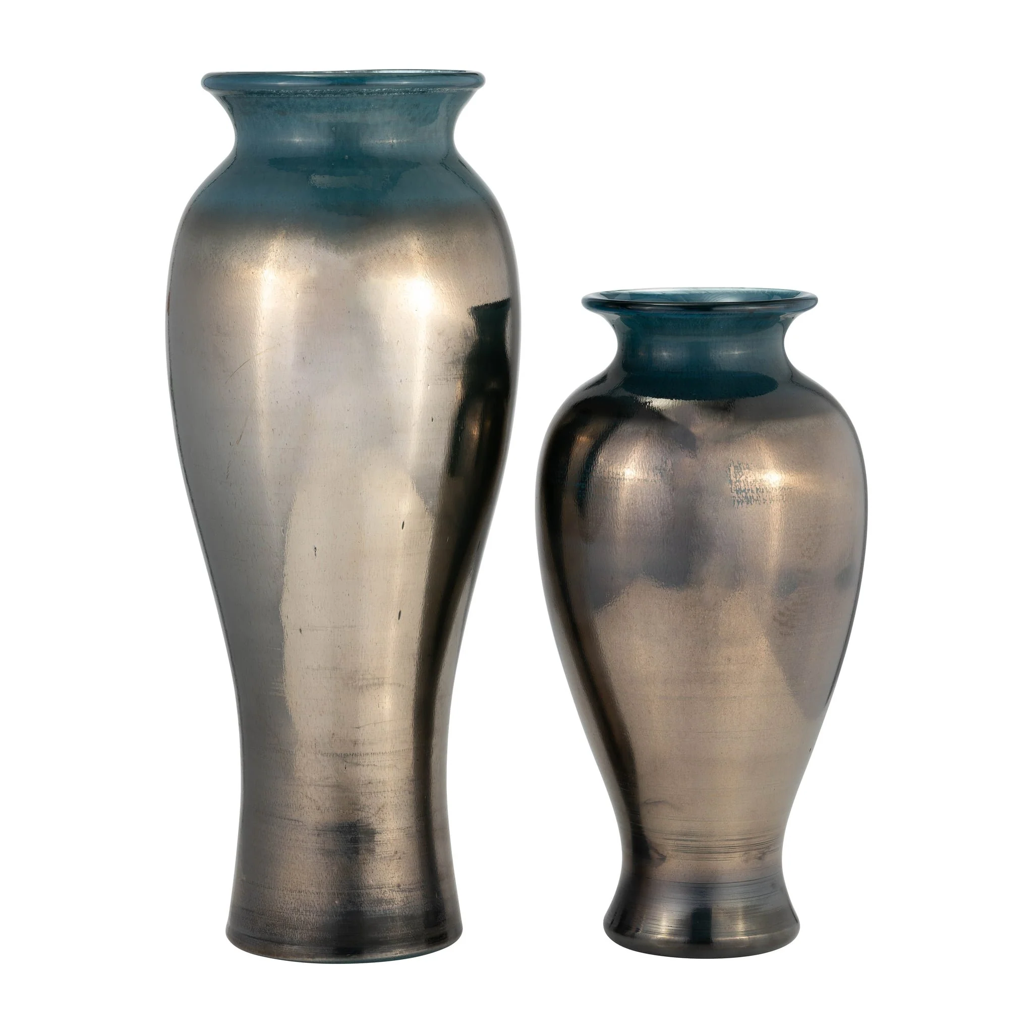 Glass, 12"h Olpe Vase, Teal - Image 7