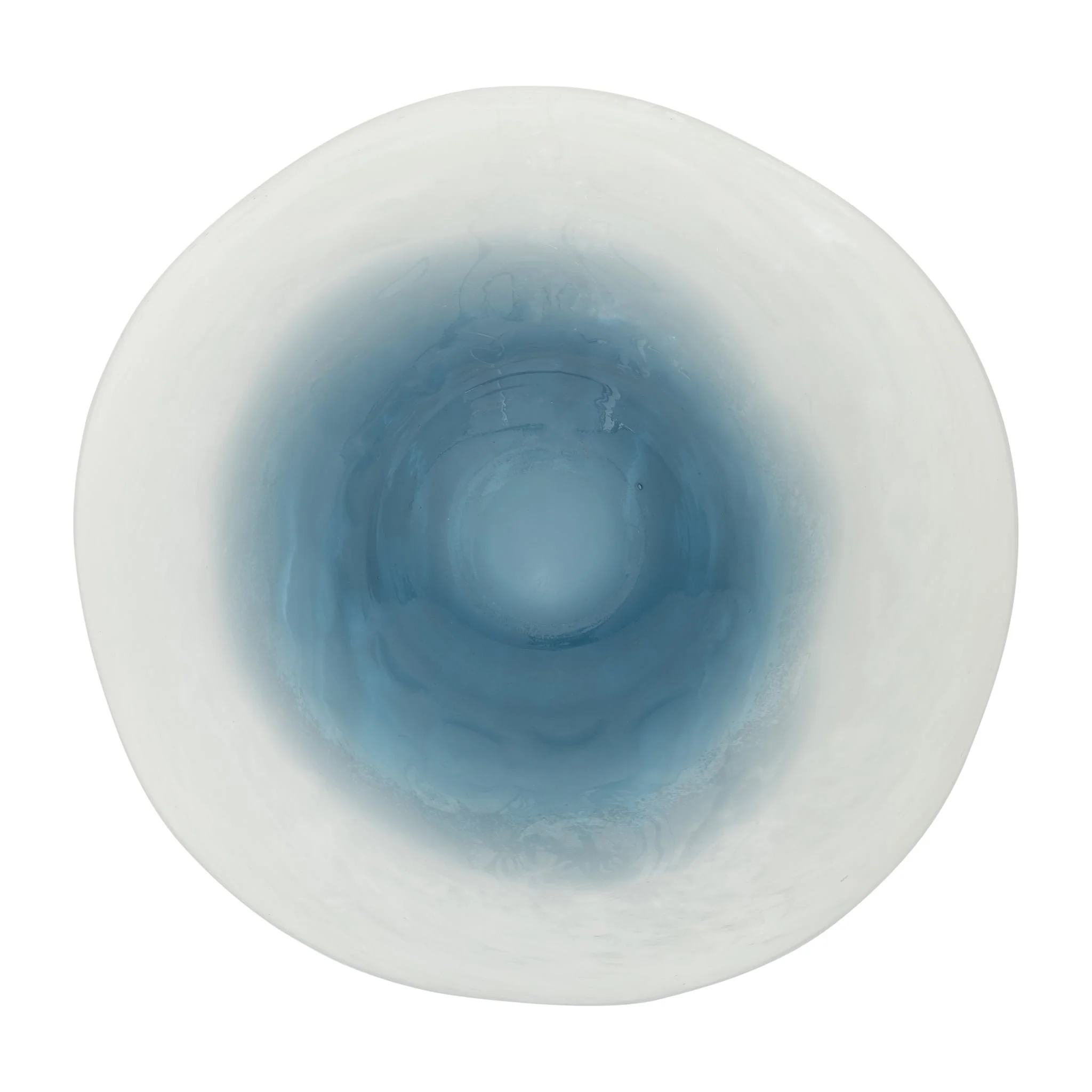 Glass, 12l" Blue Waters Bowl, Blue/white - Image 7