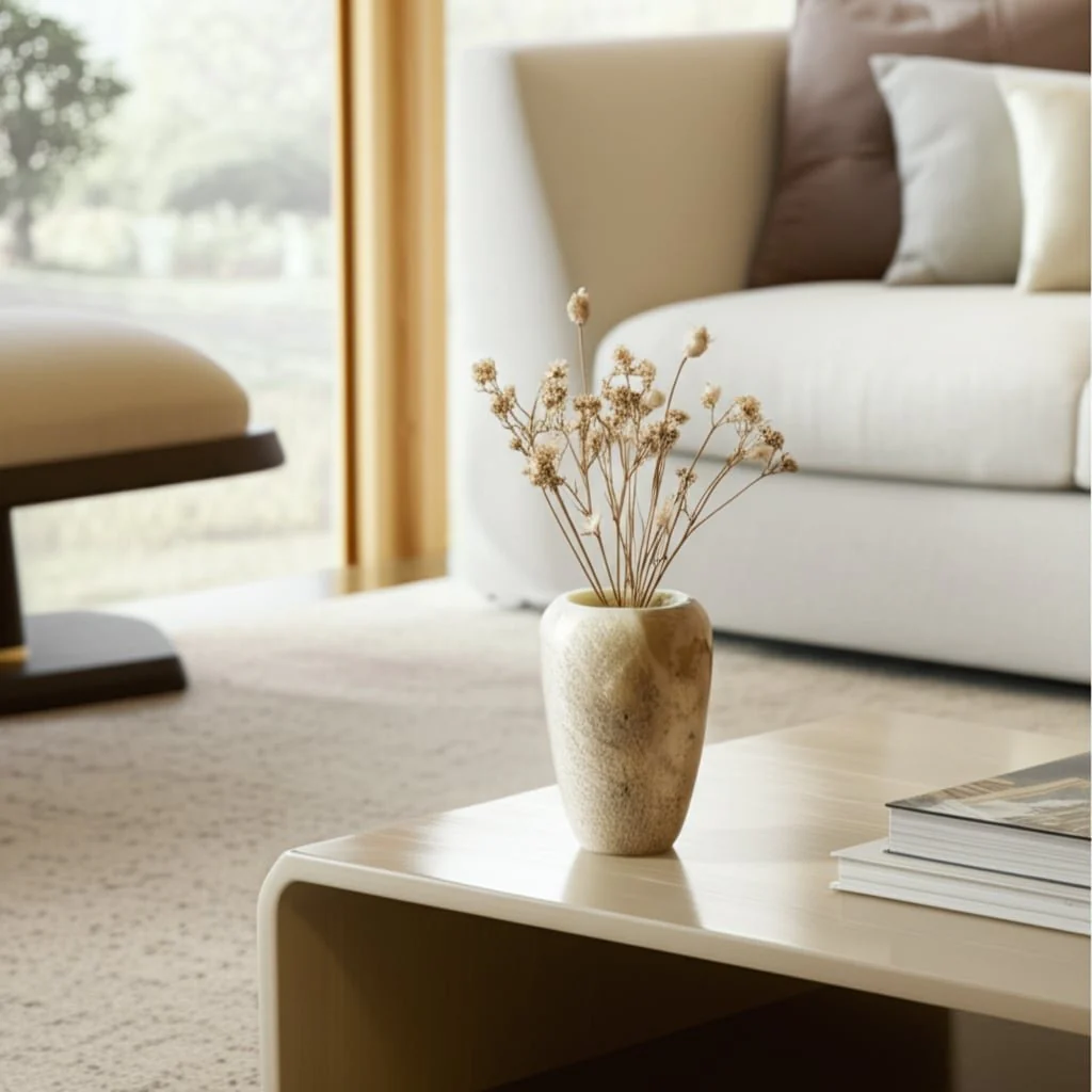 Glass, 13" 2-tone Vase, Nude - Image 11