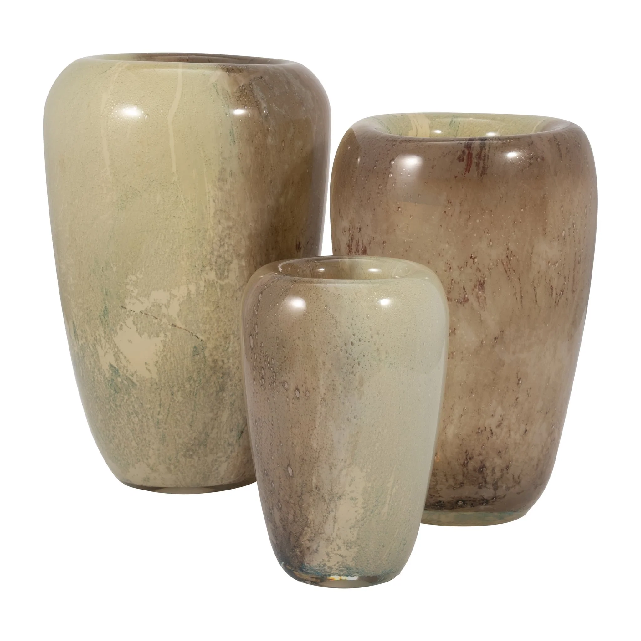 Glass, 13" 2-tone Vase, Nude - Image 8