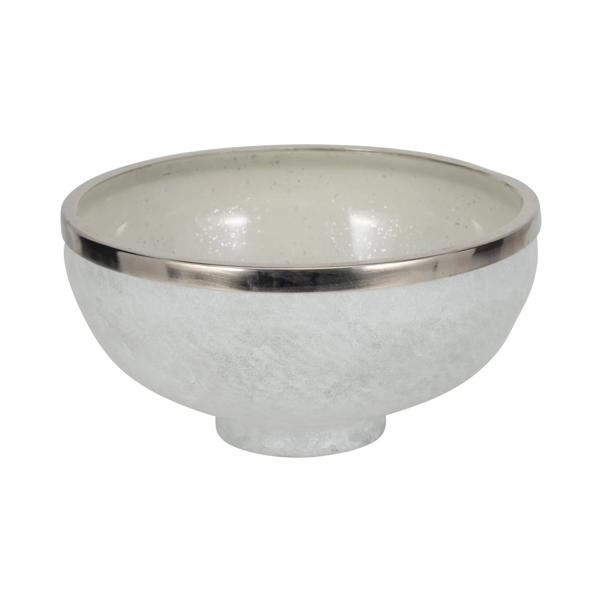 Glass,13",bowl W/ring Deco,white - Image 3