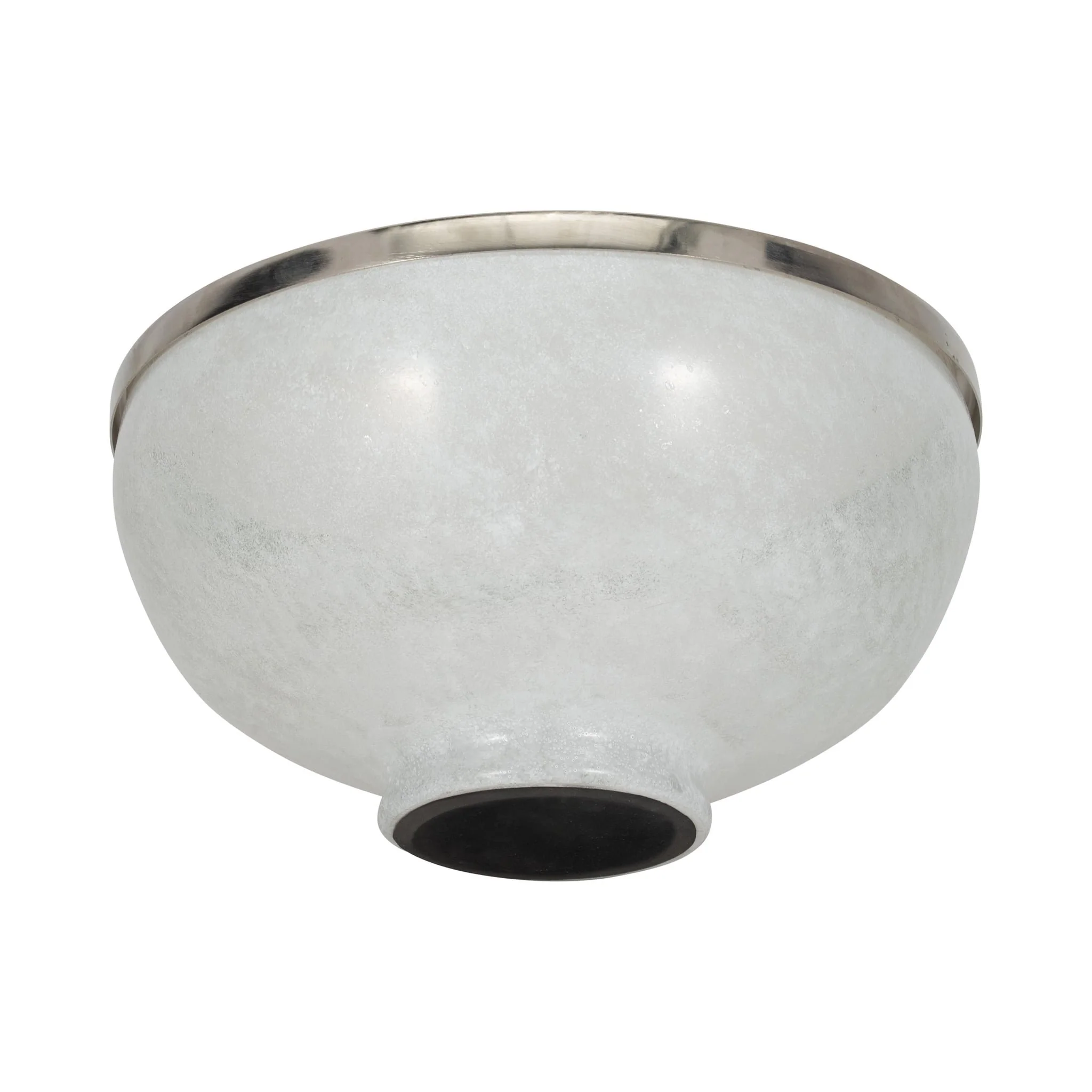 Glass,13",bowl W/ring Deco,white - Image 6