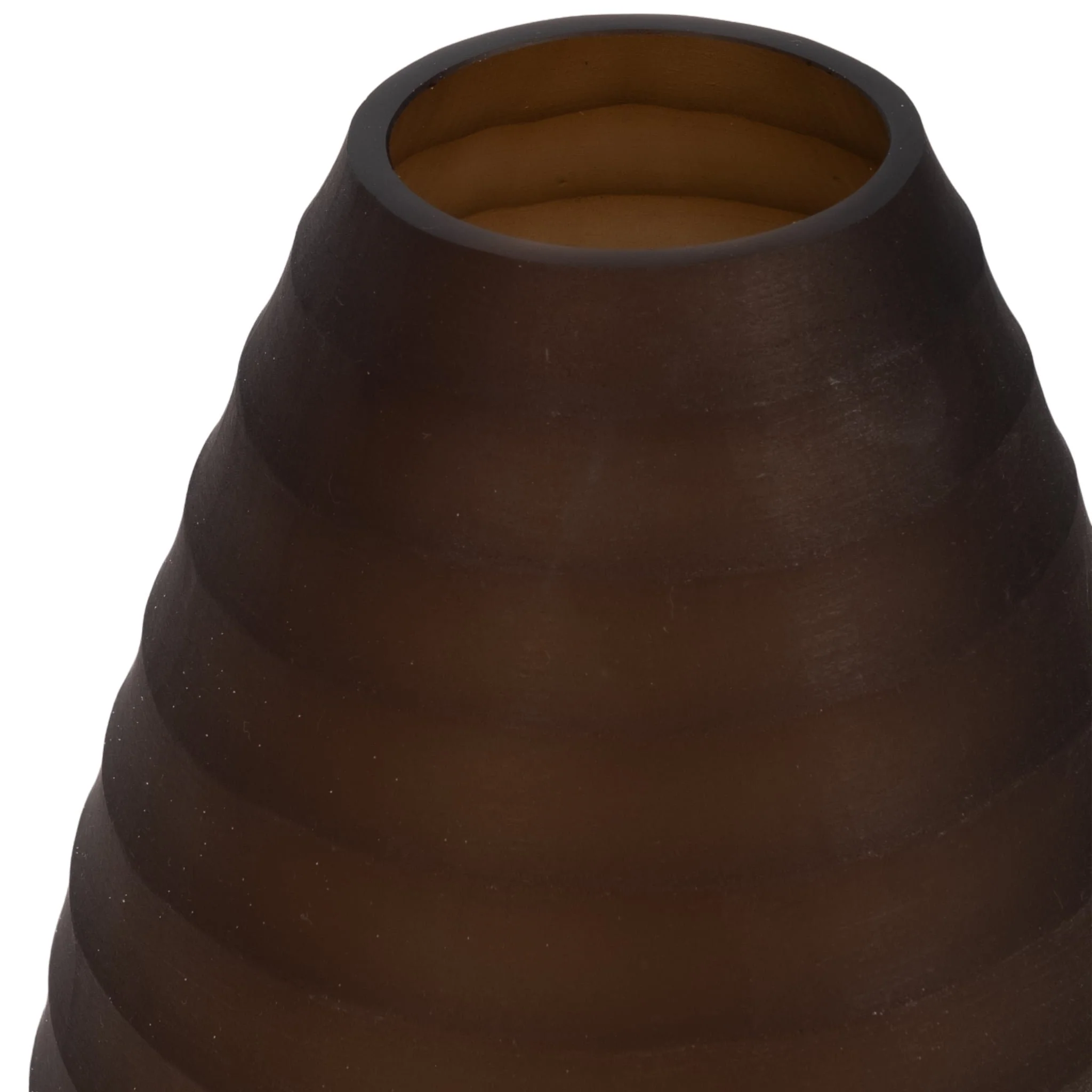 Glass, 13" Ridged Urn Vase, Champagne - Image 4