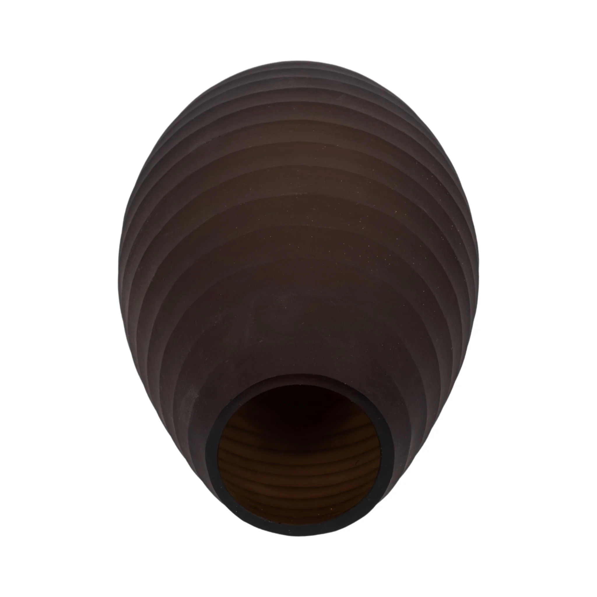 Glass, 13" Ridged Urn Vase, Champagne - Image 5
