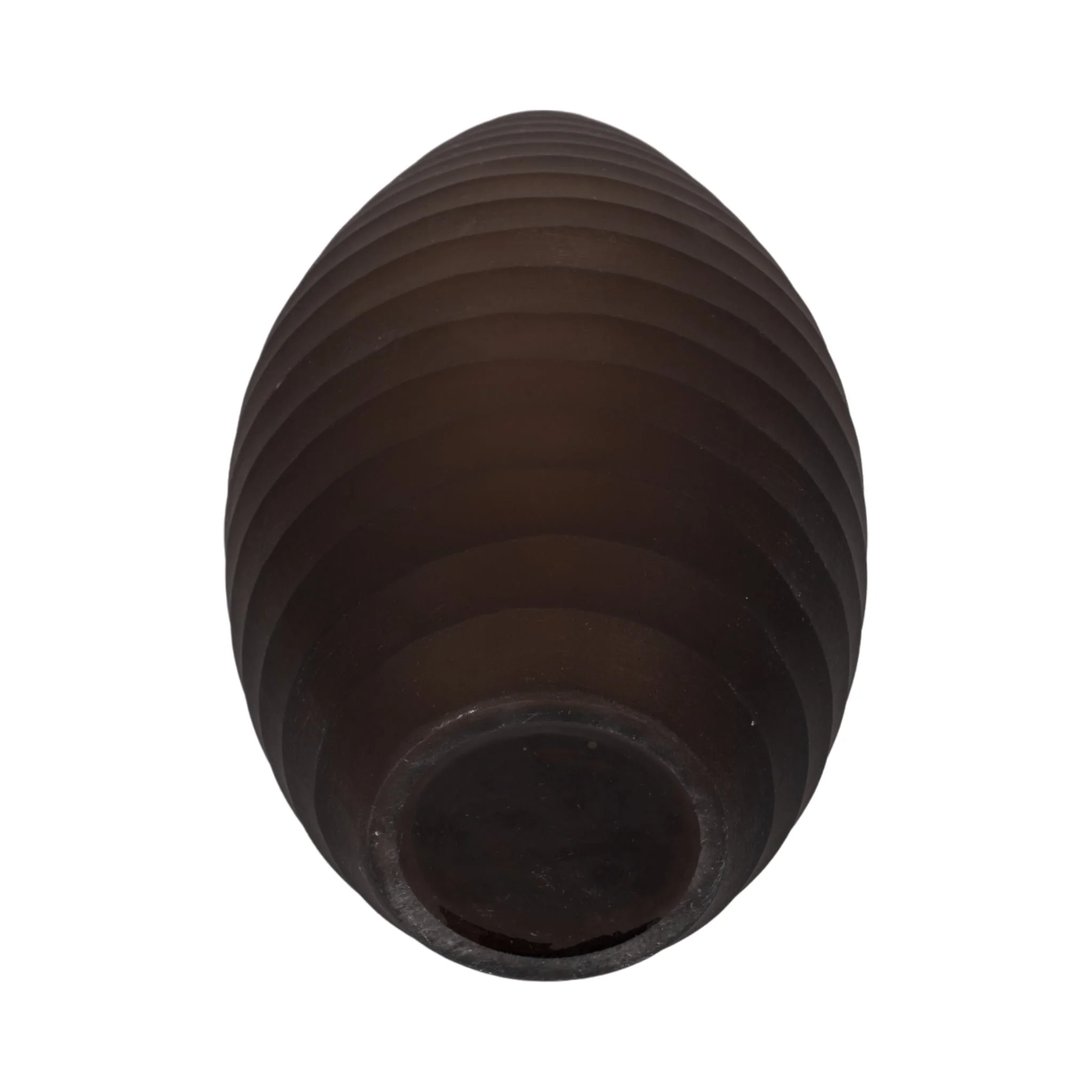 Glass, 13" Ridged Urn Vase, Champagne - Image 6