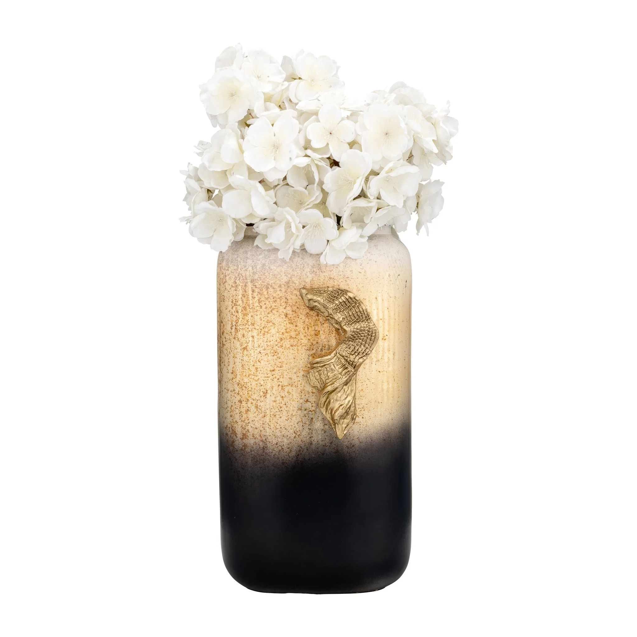 Glass,13",vase W/wing Handle,champagne/blk - Image 2