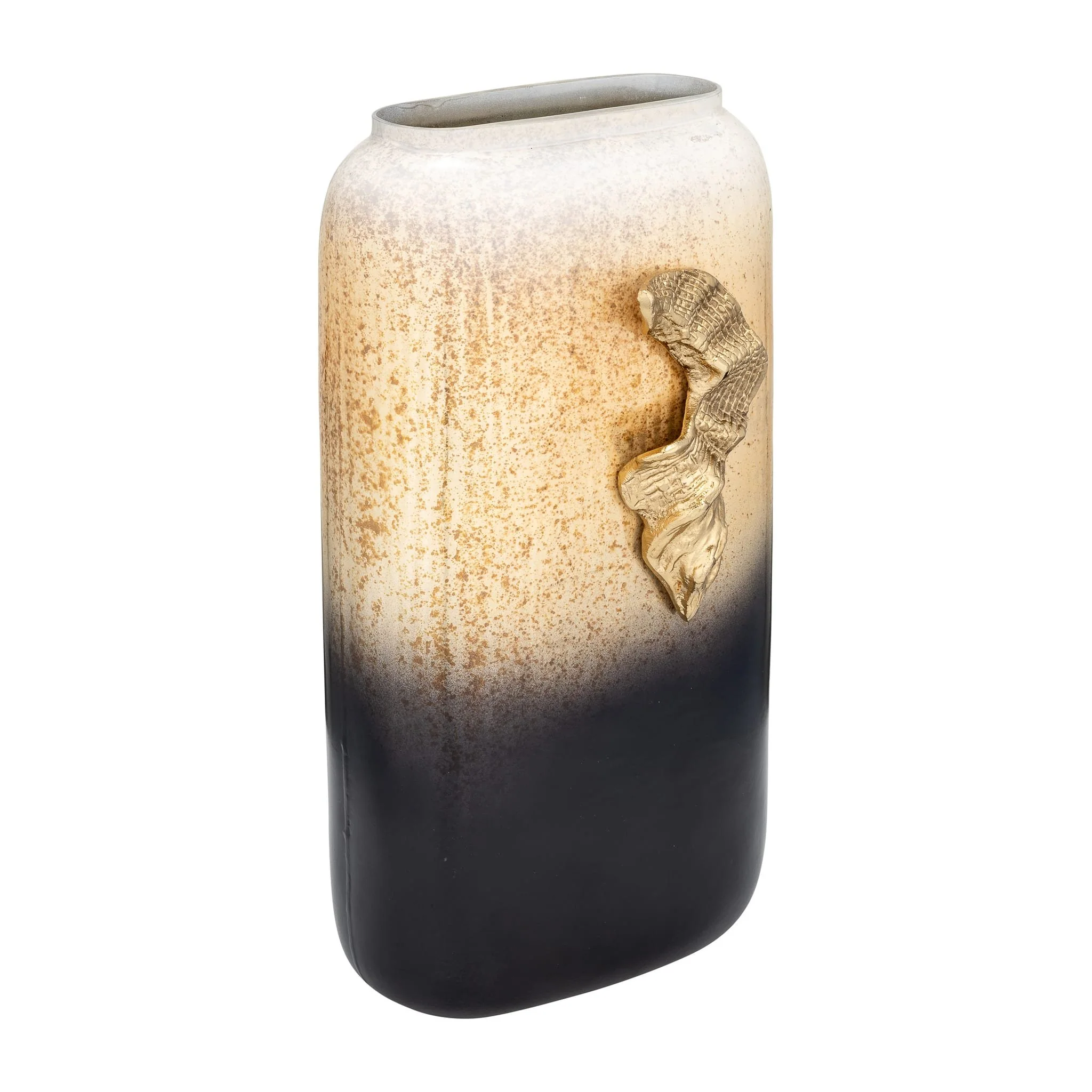 Glass,13",vase W/wing Handle,champagne/blk - Image 3