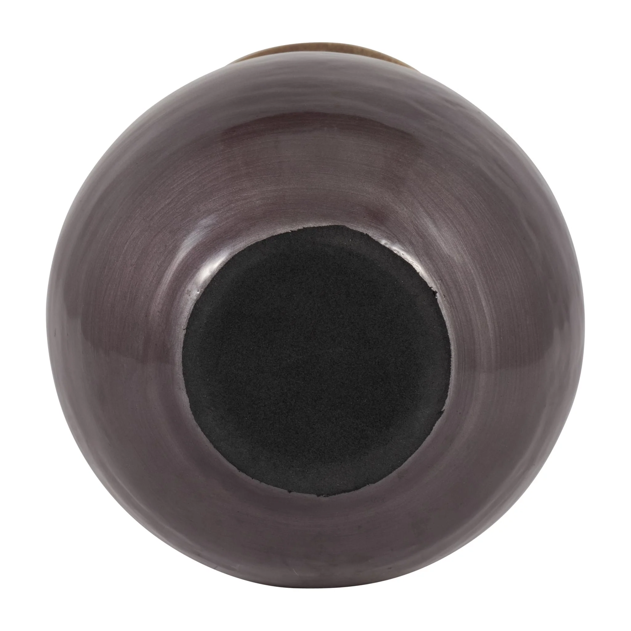 Glass, 13" Vase With Metal Rim, Multi - Image 6