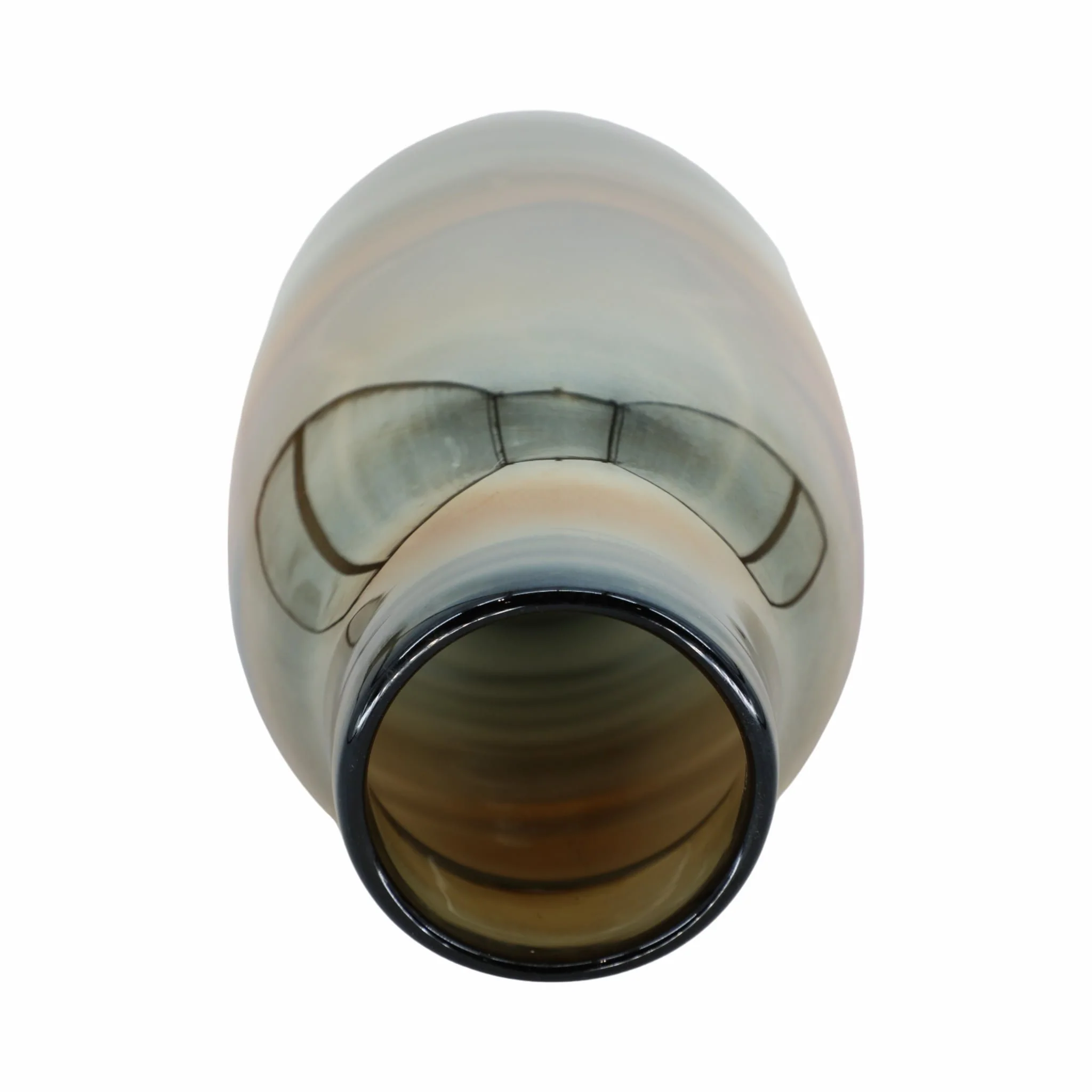 Glass 13"h Metallic Vase, Gray/gold - Image 6
