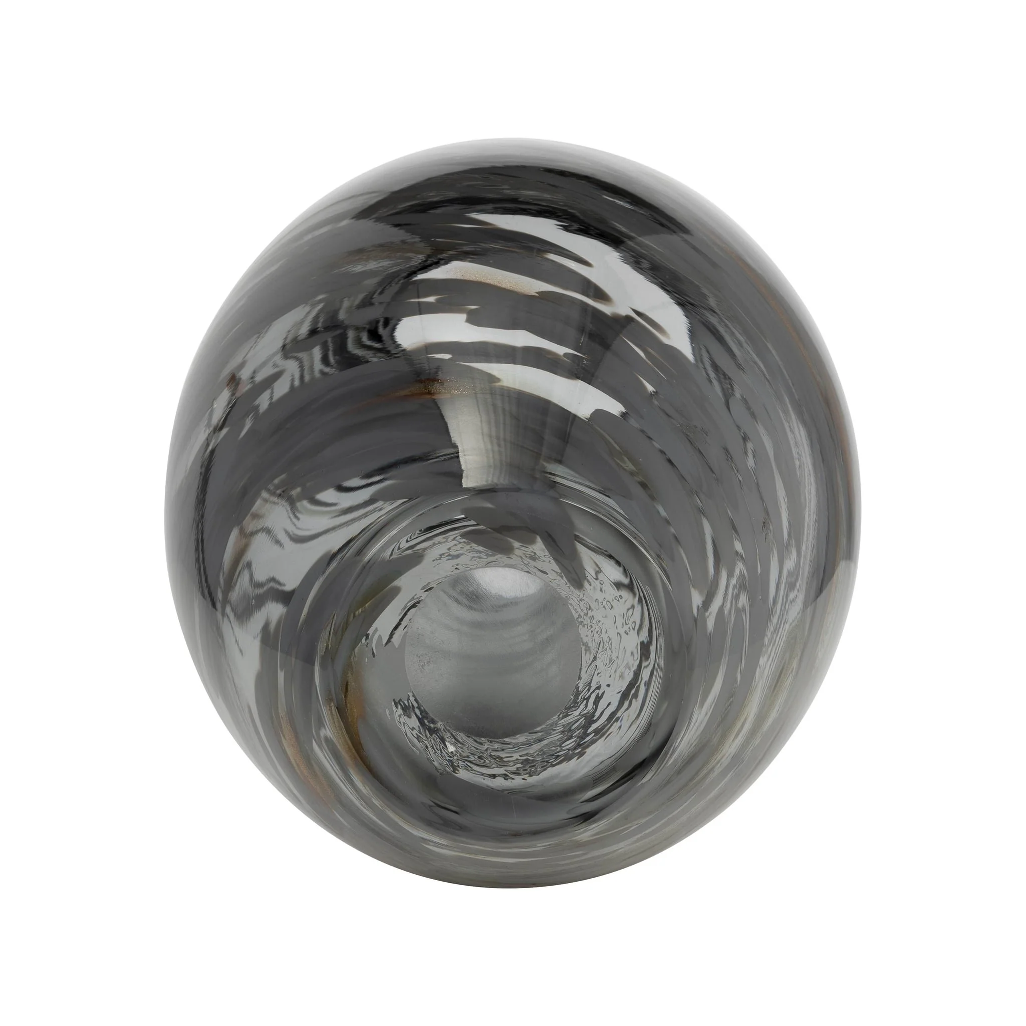 Glass, 13"h Swirl Vase, Black - Image 7