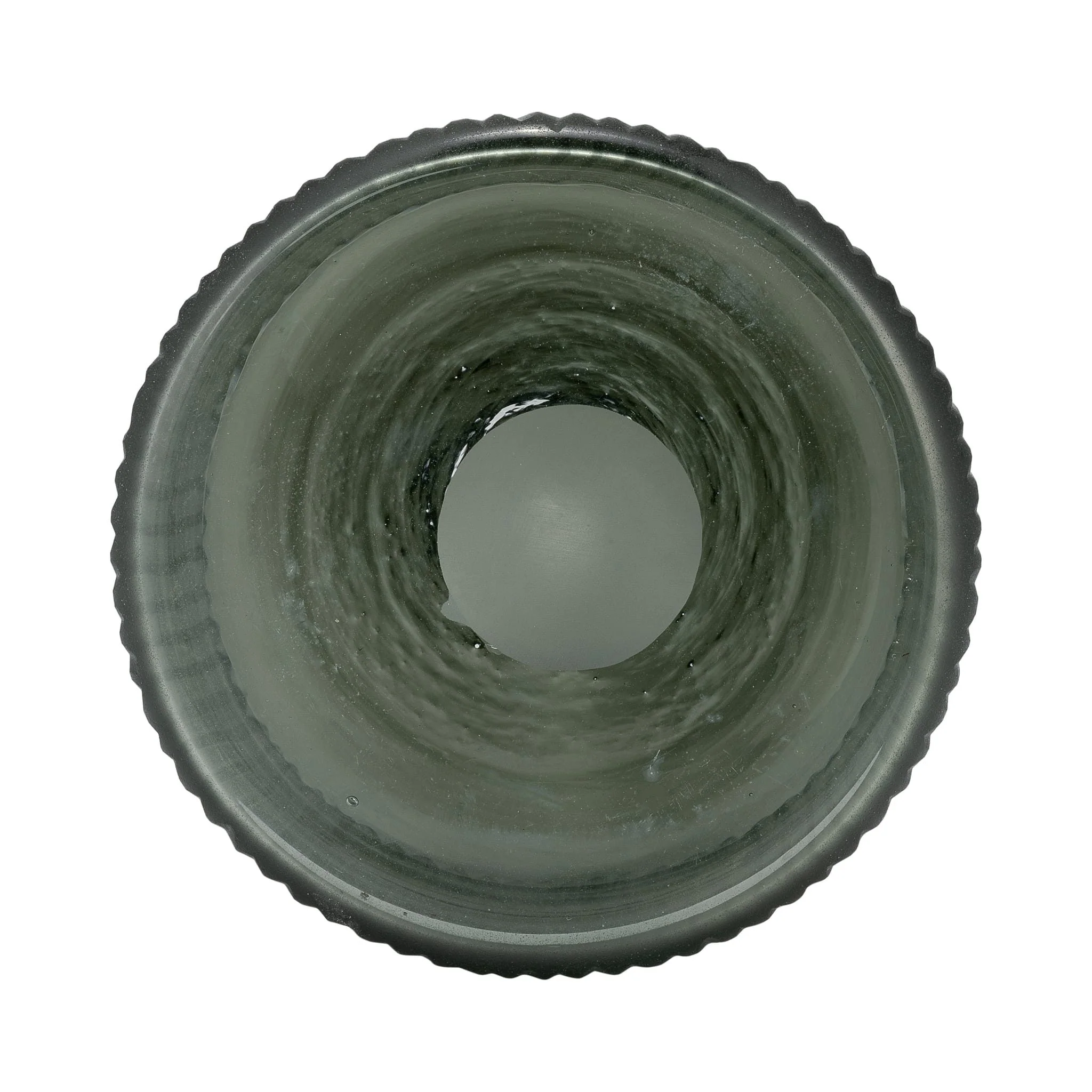 Glass, 13"h Vase W/ Lid, Green/smoke - Image 5