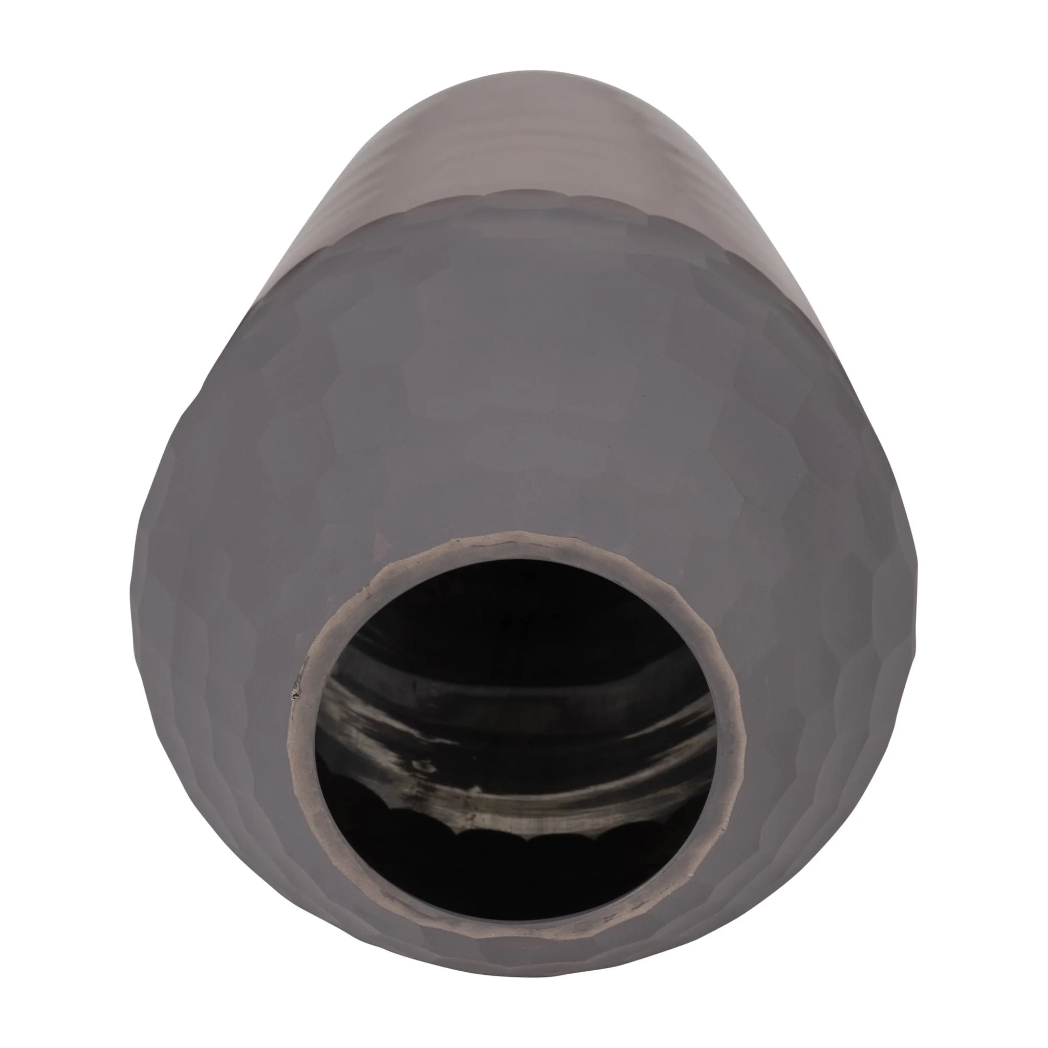 Glass, 14" 2-tone Hand-cut Vase, Metallic - Image 6