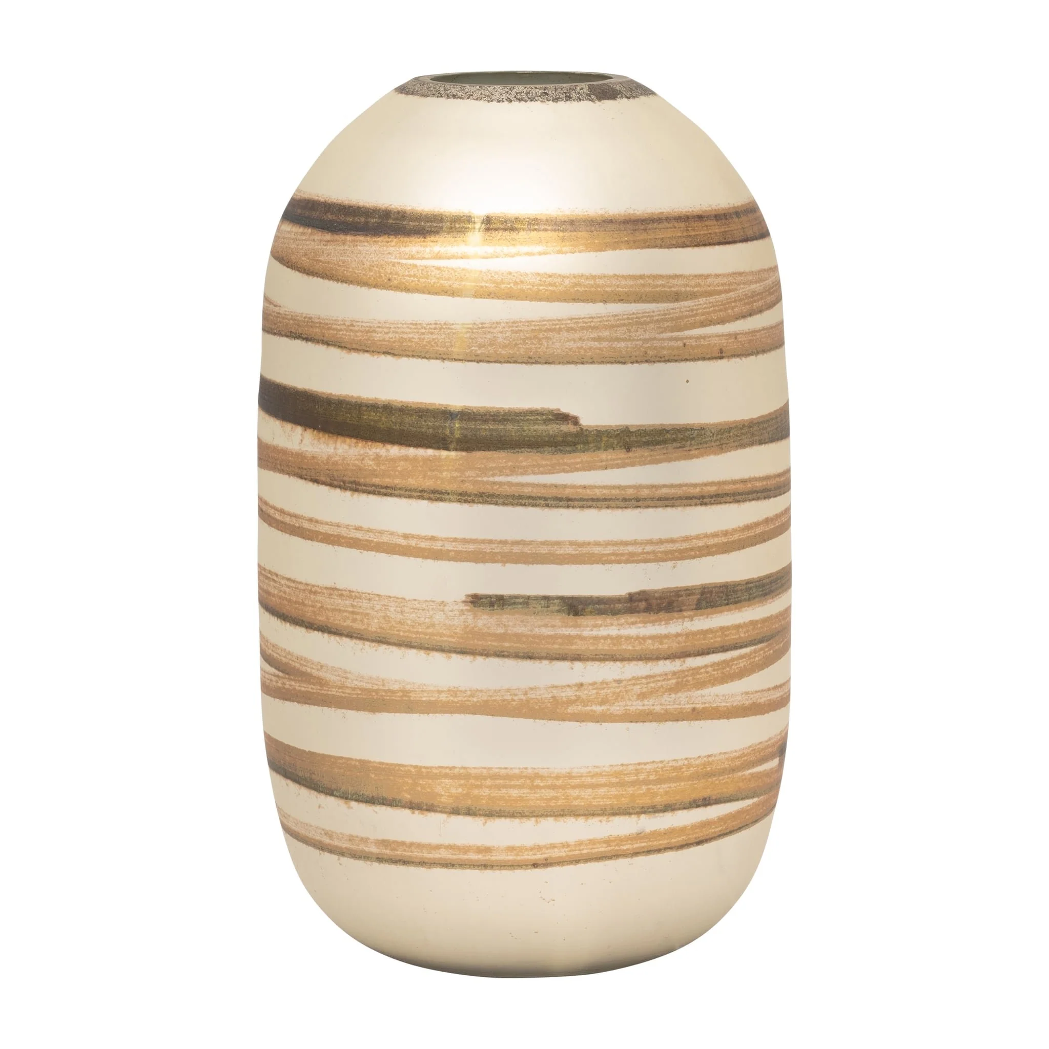 Glass, 14" Antique Ring Vase, Gold - Image 2