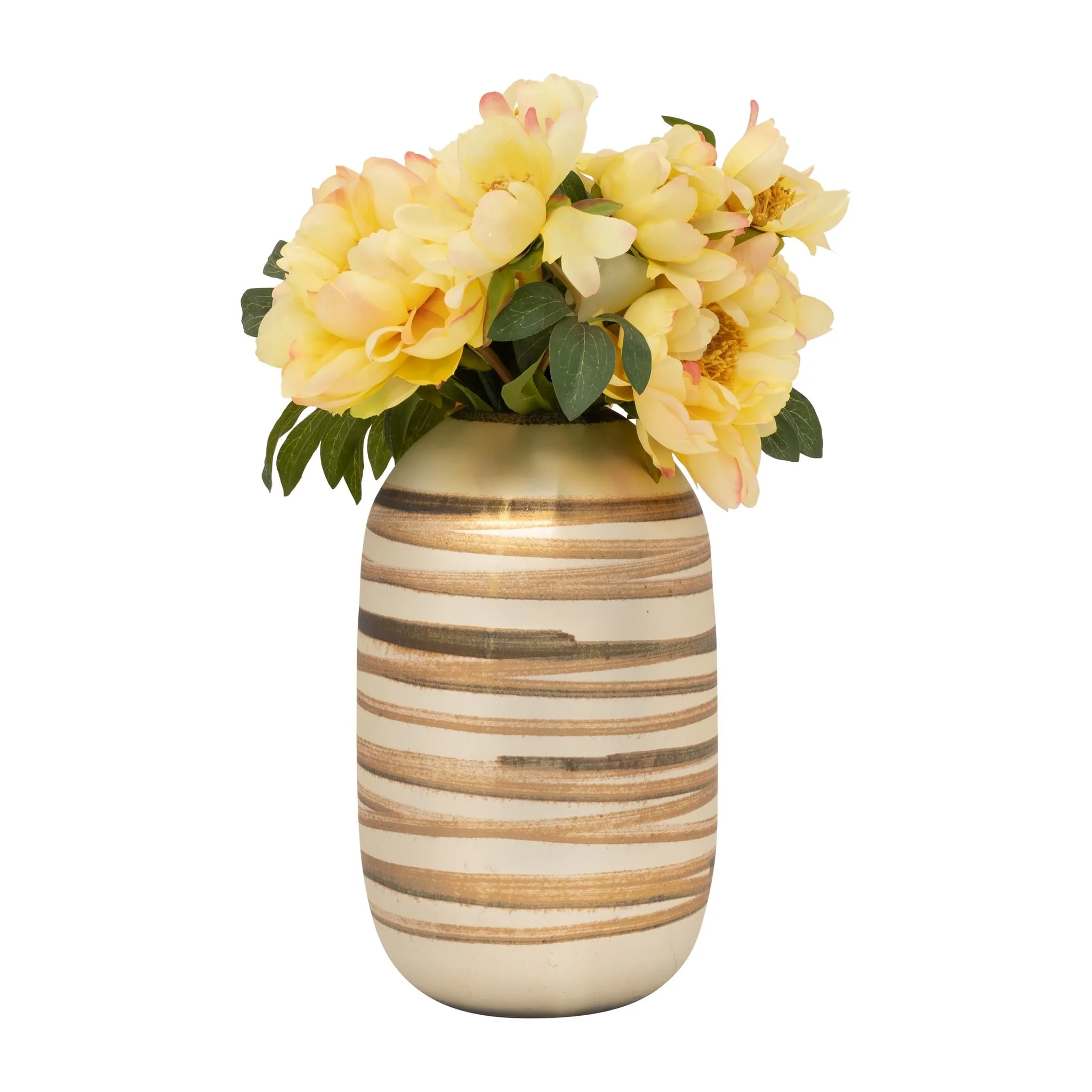 Glass, 14" Antique Ring Vase, Gold - Image 3